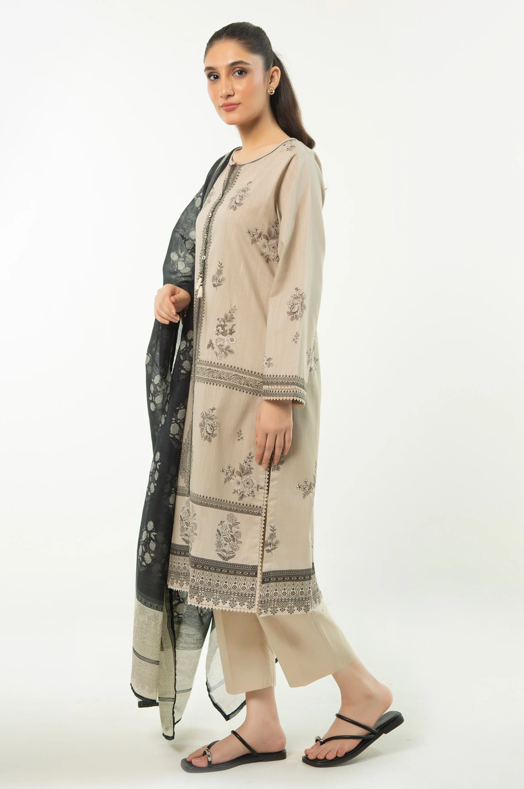 STITCHED PRINTED BOTH SIDE SLUB SUIT - Image 5