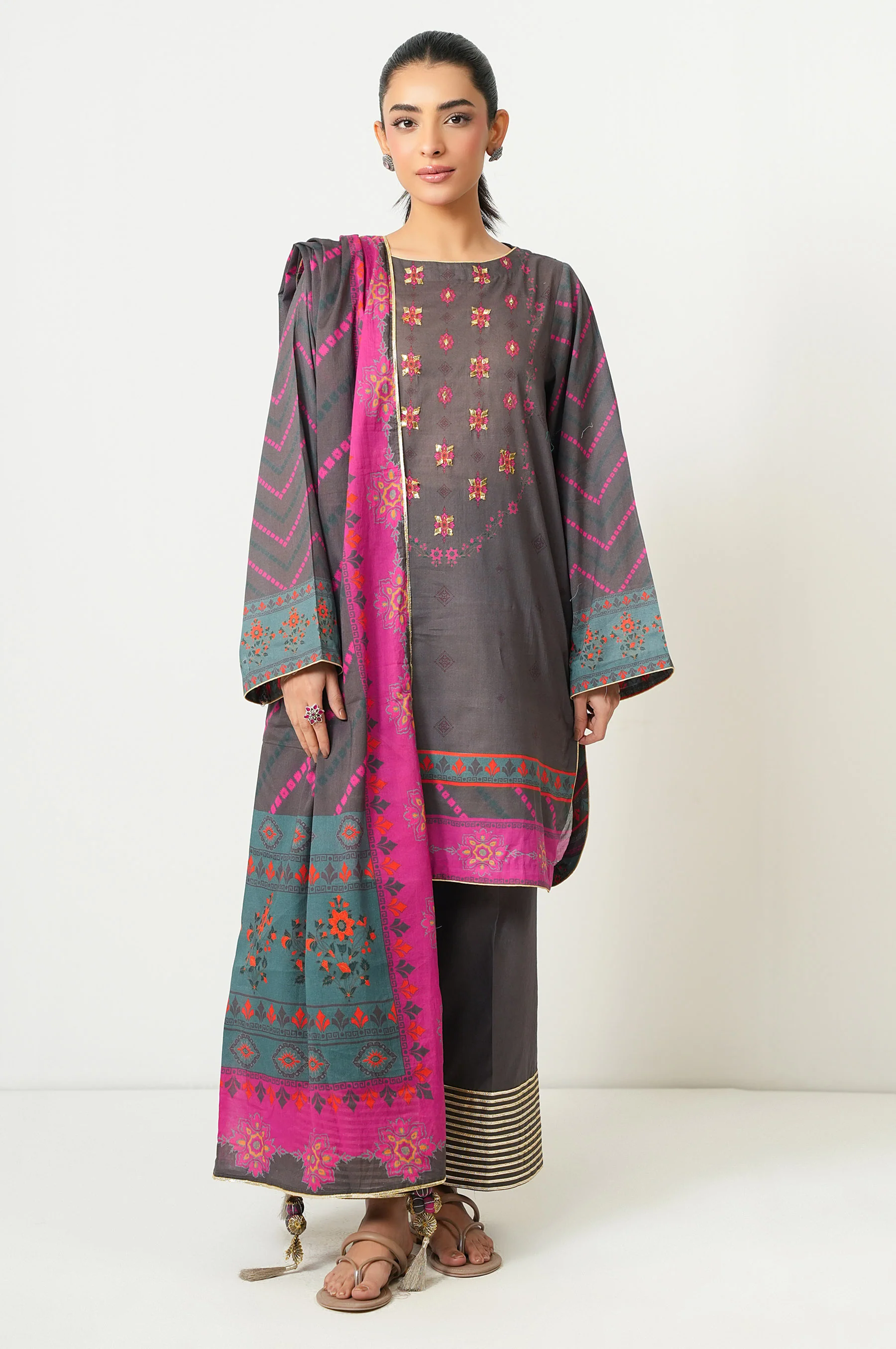 PRINTED LAWN STITCHED DUPATTA (FACTORY E-OUTLET)
