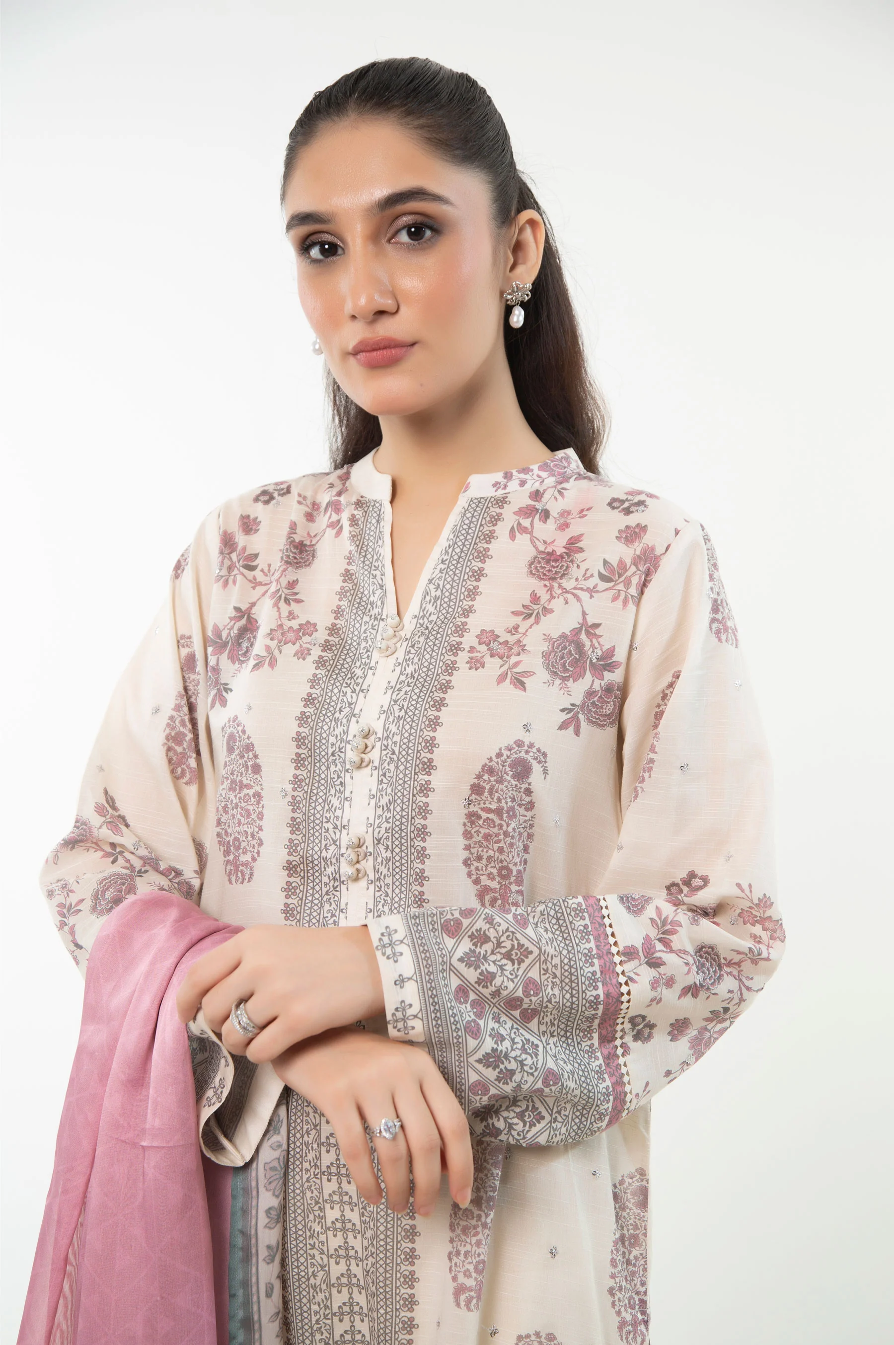 PRINTED LAWN STITCHED DUPATTA (FACTORY E-OUTLET) - Image 2