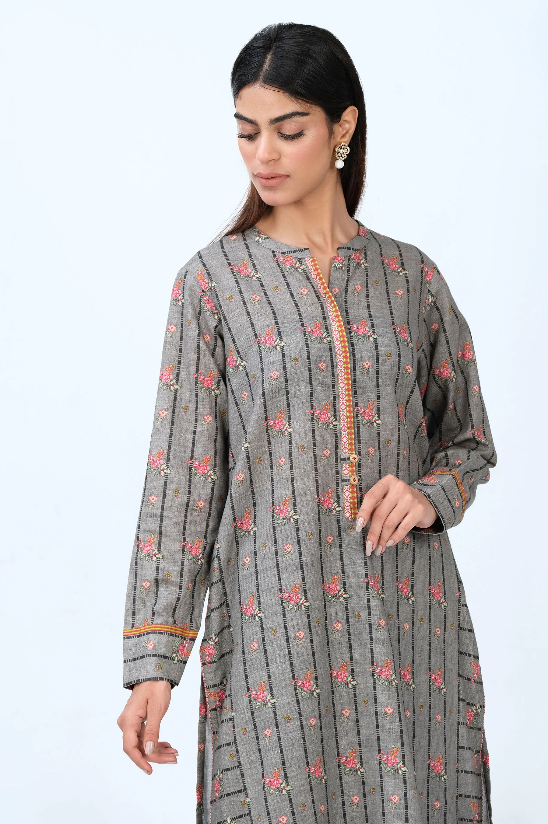 Stitched 1 Piece Digital Printed Khaddar Shirt - Image 5