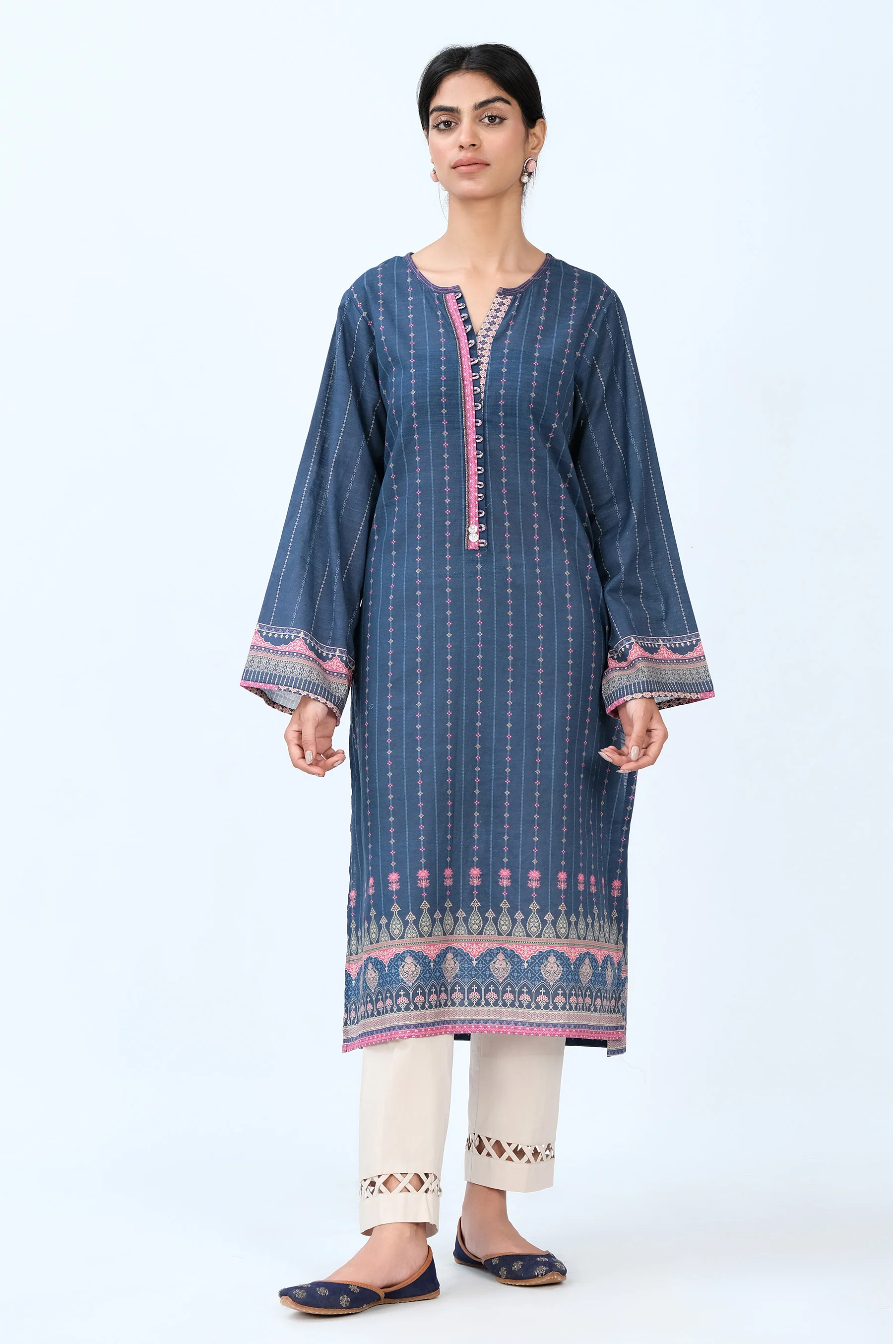 Stitched 1 Piece Digital Printed Khaddar Shirt - Image 2