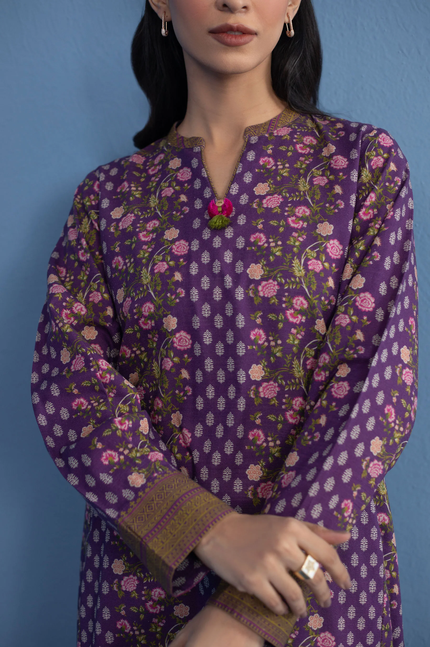 Stitched 1 Piece Printed Khaddar Shirt - Image 3