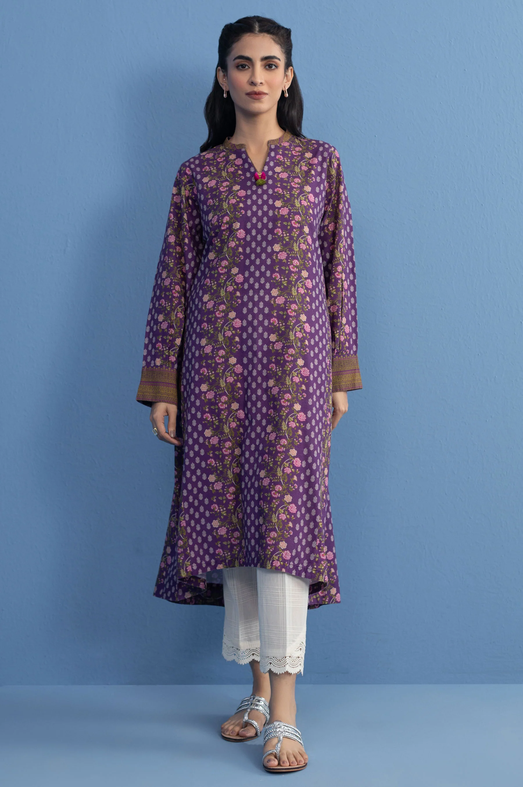 Stitched 1 Piece Printed Khaddar Shirt - Image 4