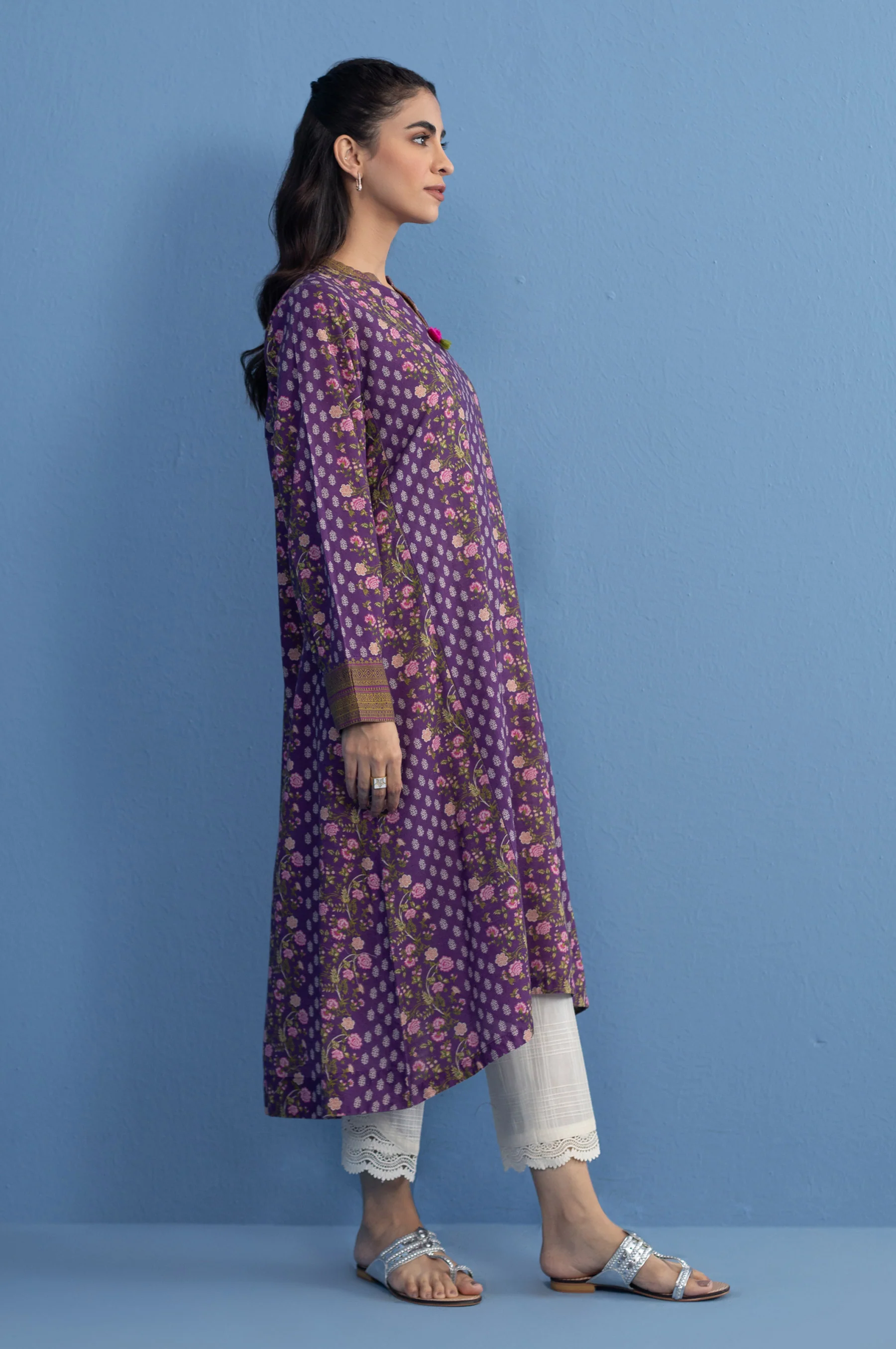 Stitched 1 Piece Printed Khaddar Shirt - Image 5