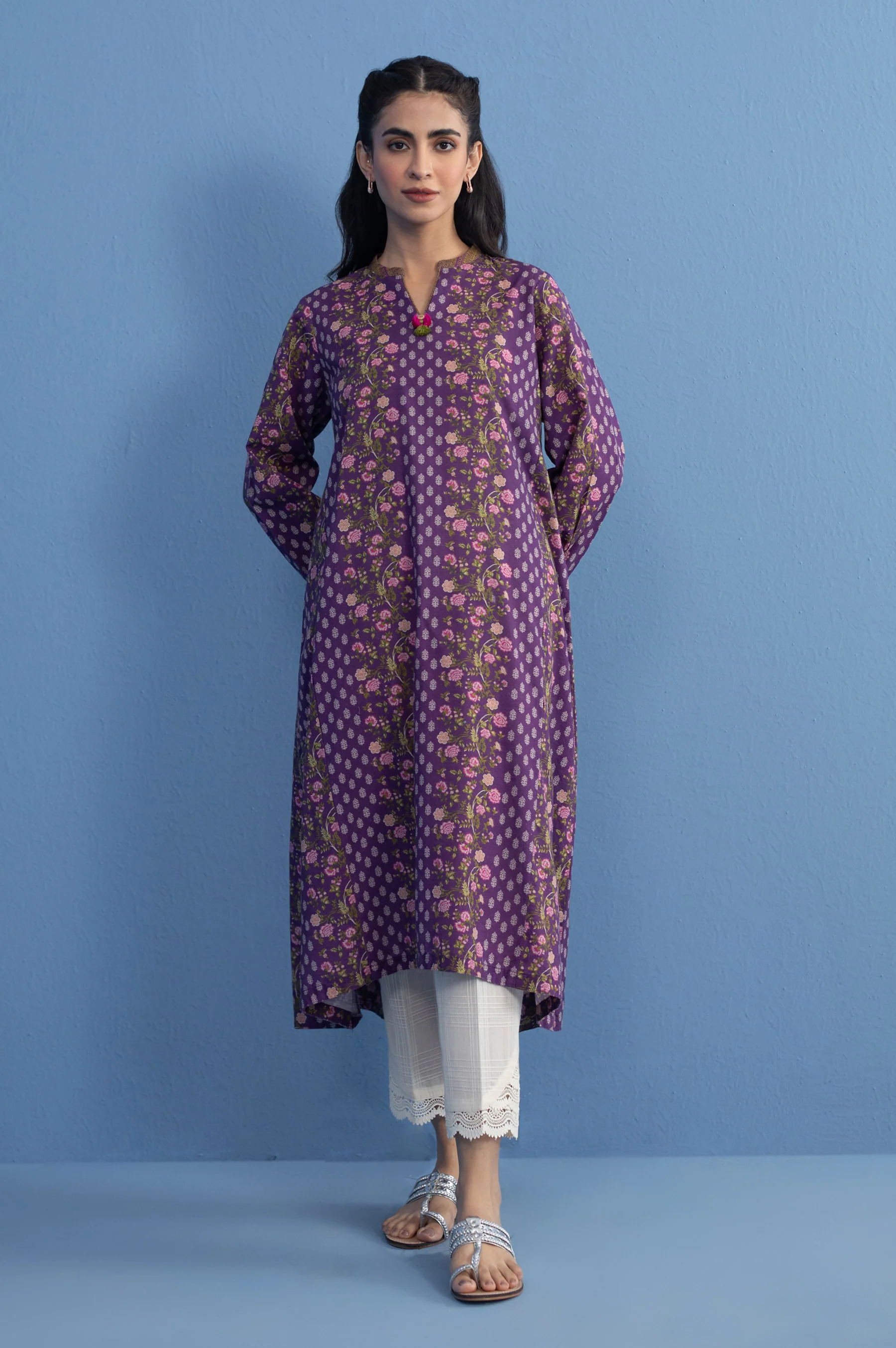 Stitched 1 Piece Printed Khaddar Shirt - Image 6