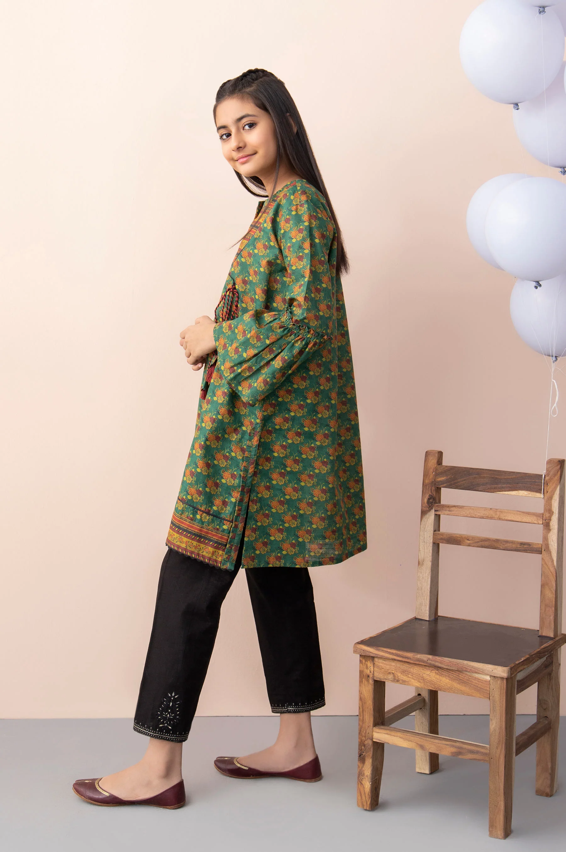 Stitched 1 Piece Printed Khaddar Junior Shirt - Image 5