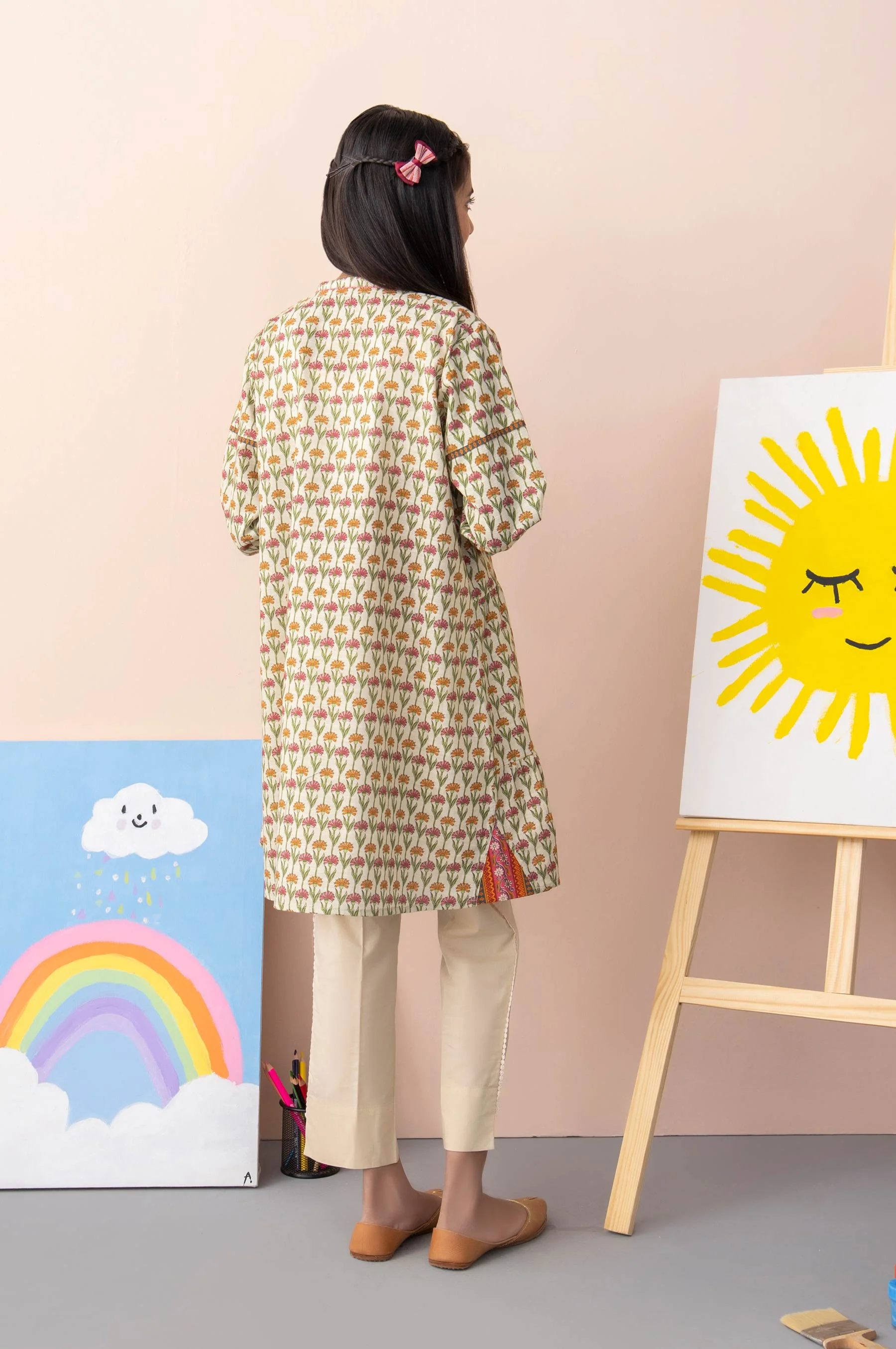 Stitched 1 Piece Printed Khaddar Junior Shirt - Image 3