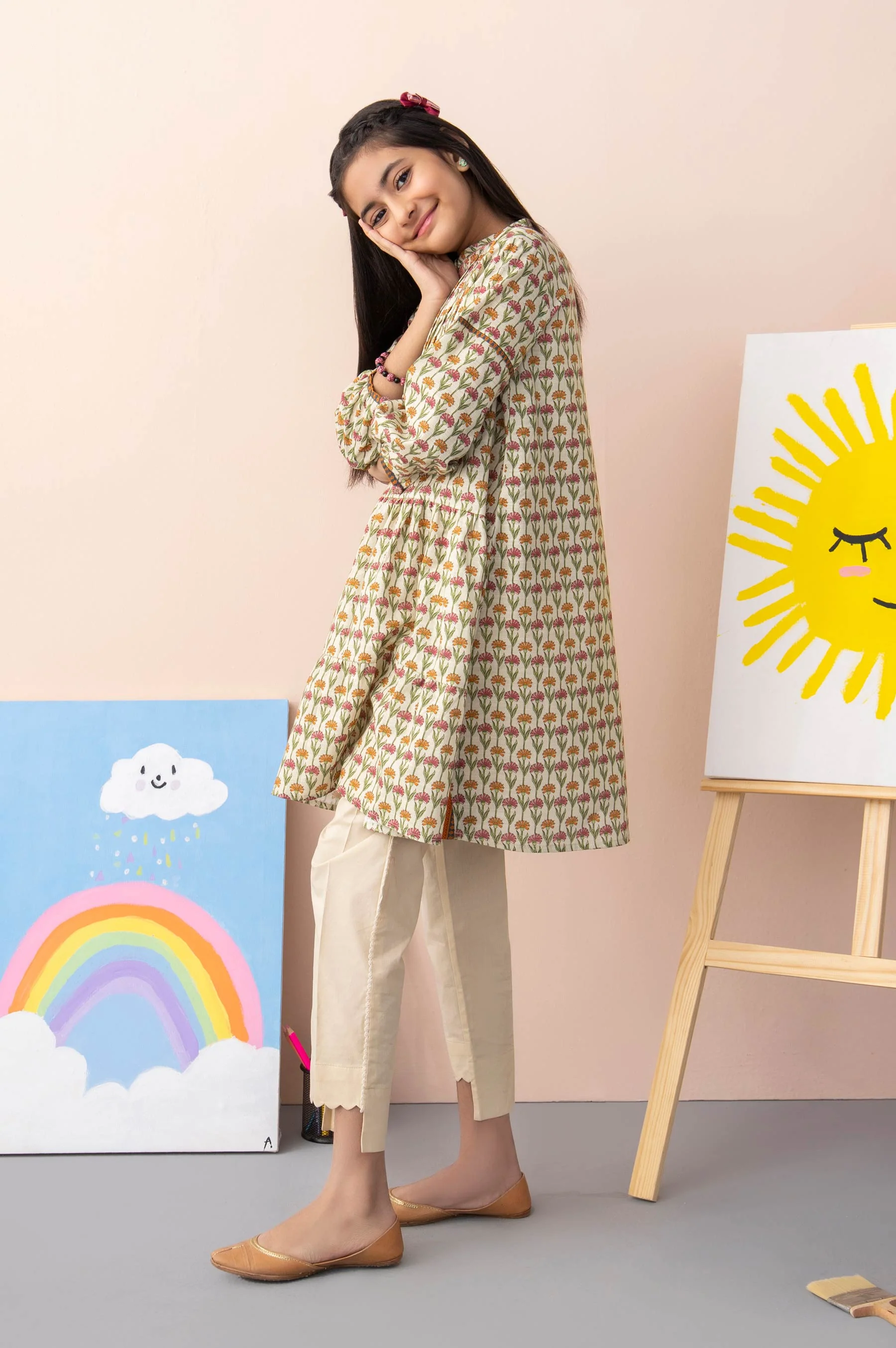 Stitched 1 Piece Printed Khaddar Junior Shirt - Image 5