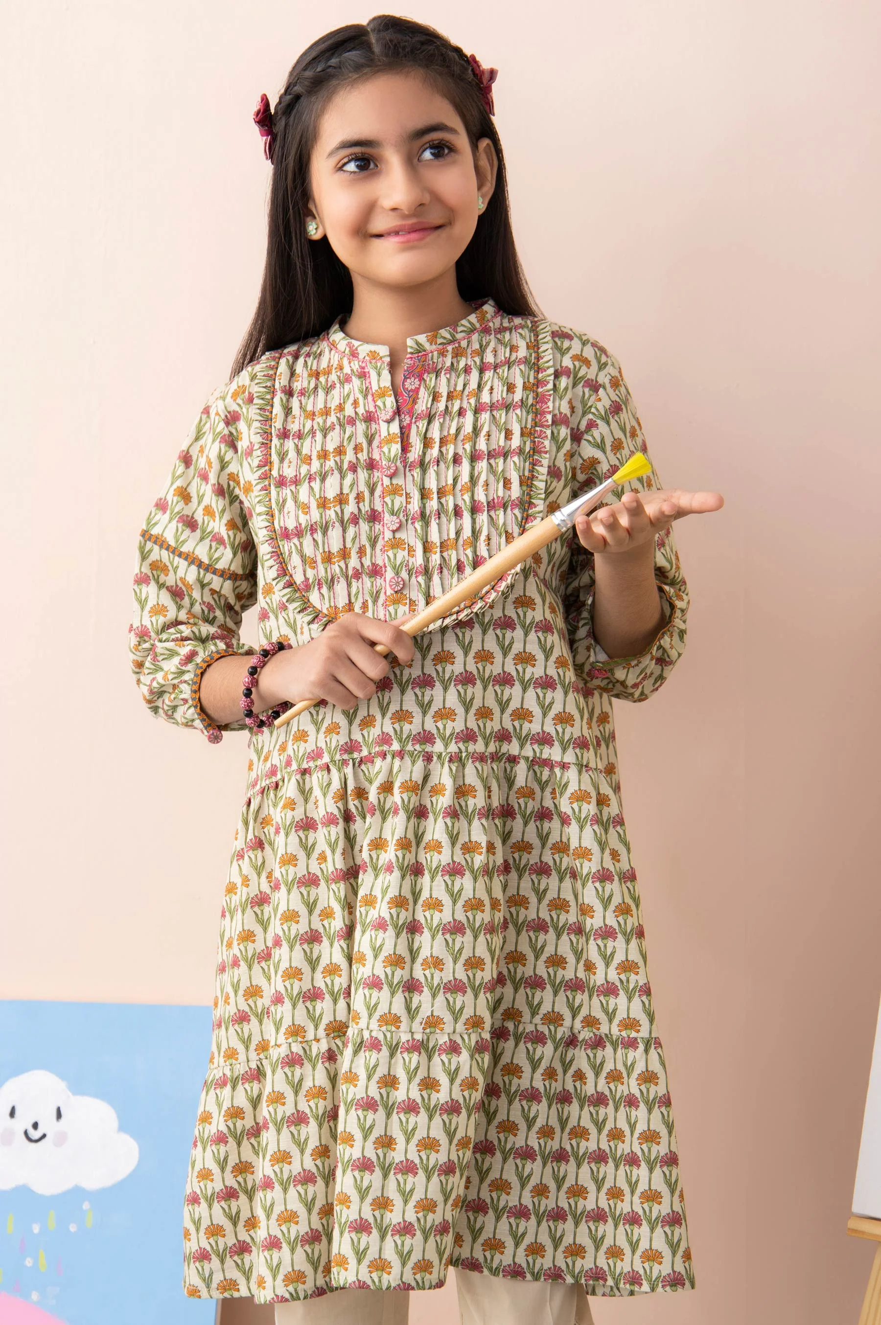 Stitched 1 Piece Printed Khaddar Junior Shirt - Image 6