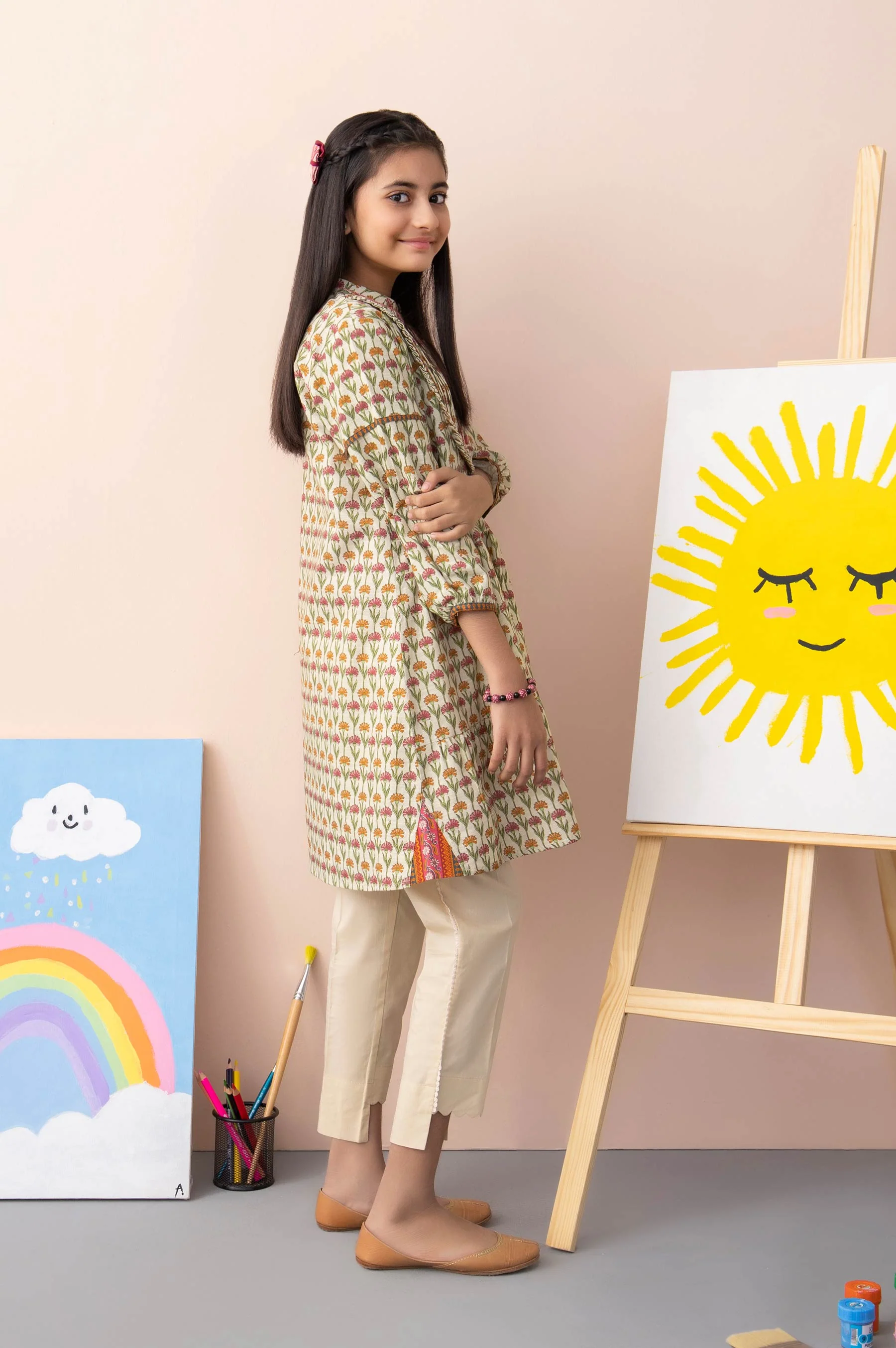 Stitched 1 Piece Printed Khaddar Junior Shirt - Image 7