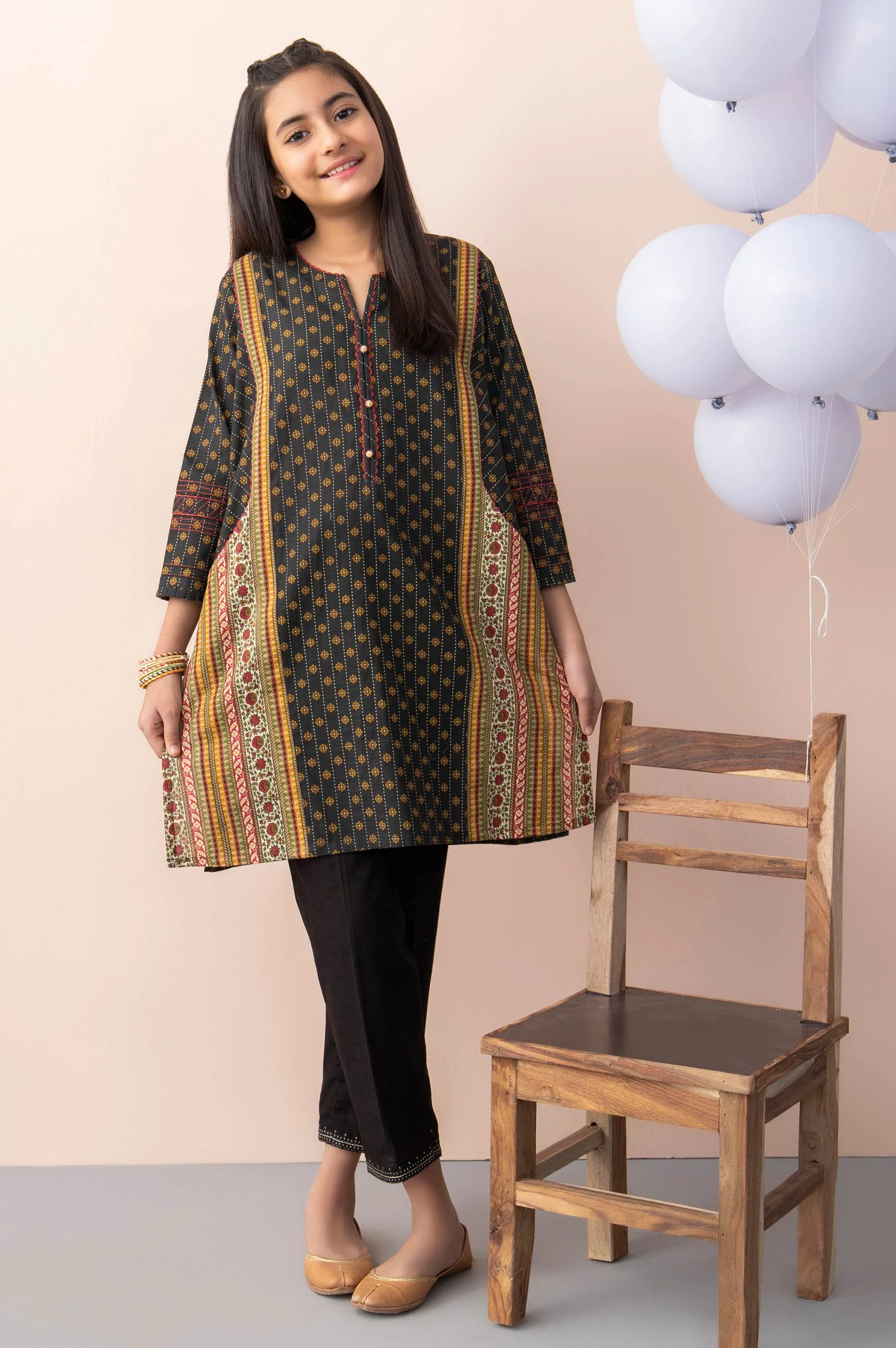 Stitched 1 Piece Printed Khaddar Junior Shirt - Image 2