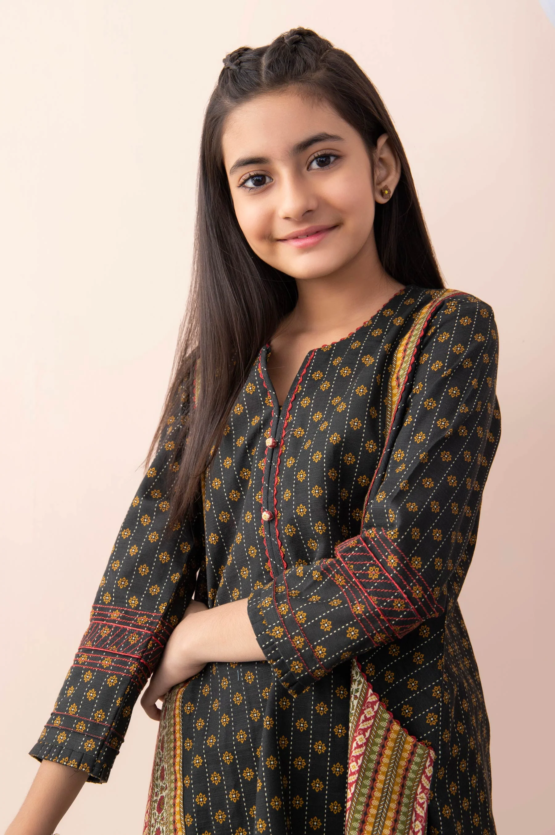 Stitched 1 Piece Printed Khaddar Junior Shirt - Image 4
