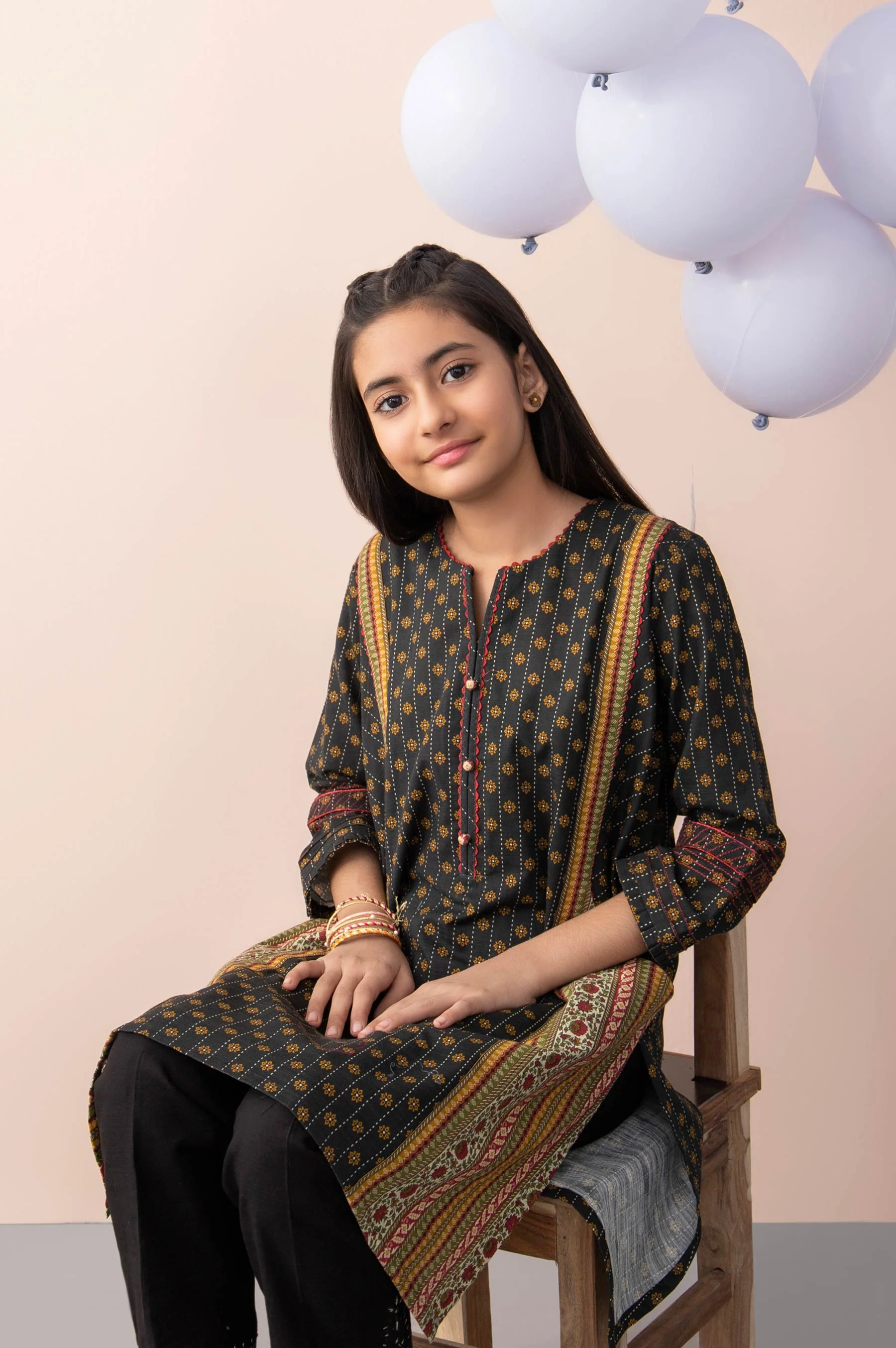 Stitched 1 Piece Printed Khaddar Junior Shirt - Image 5