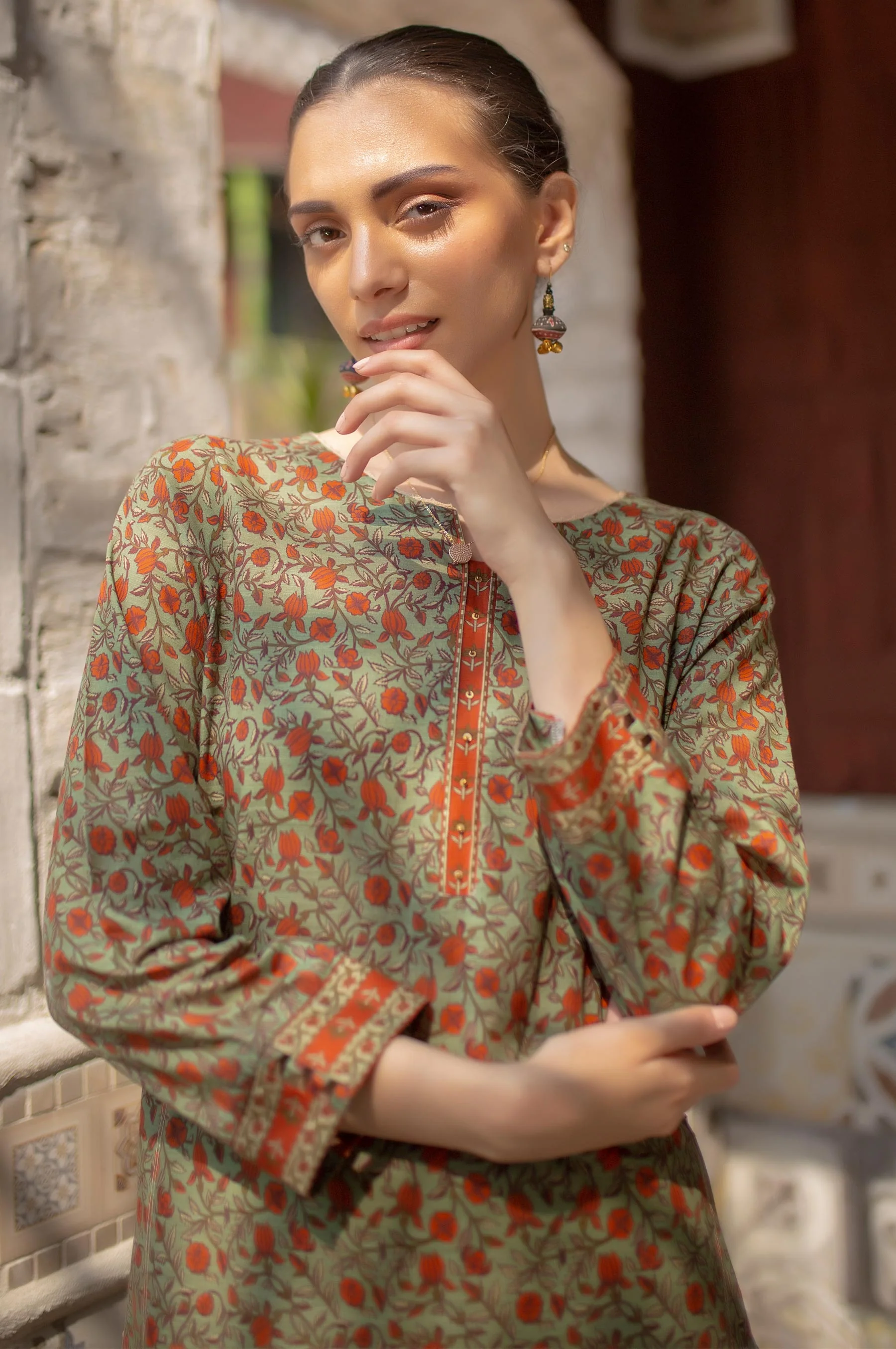 Stitched 1 Piece Printed Khaddar Shirt - Image 3