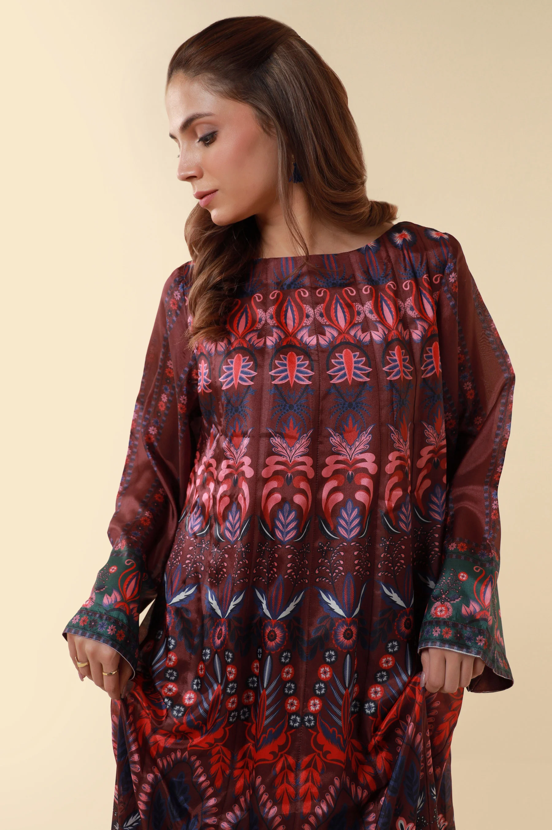 Stitched Printed Silk Maxi - Image 2