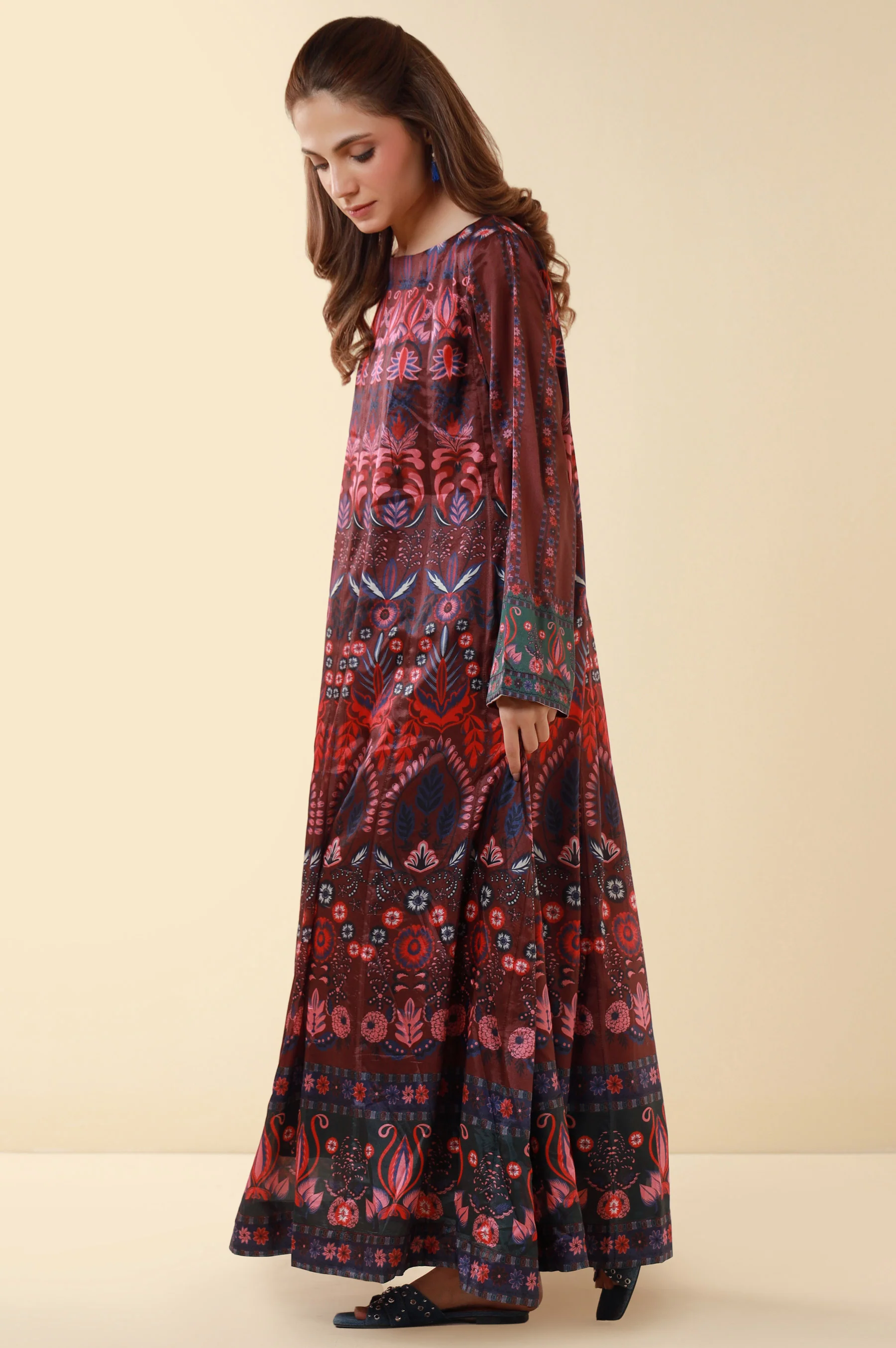 Stitched Printed Silk Maxi - Image 3