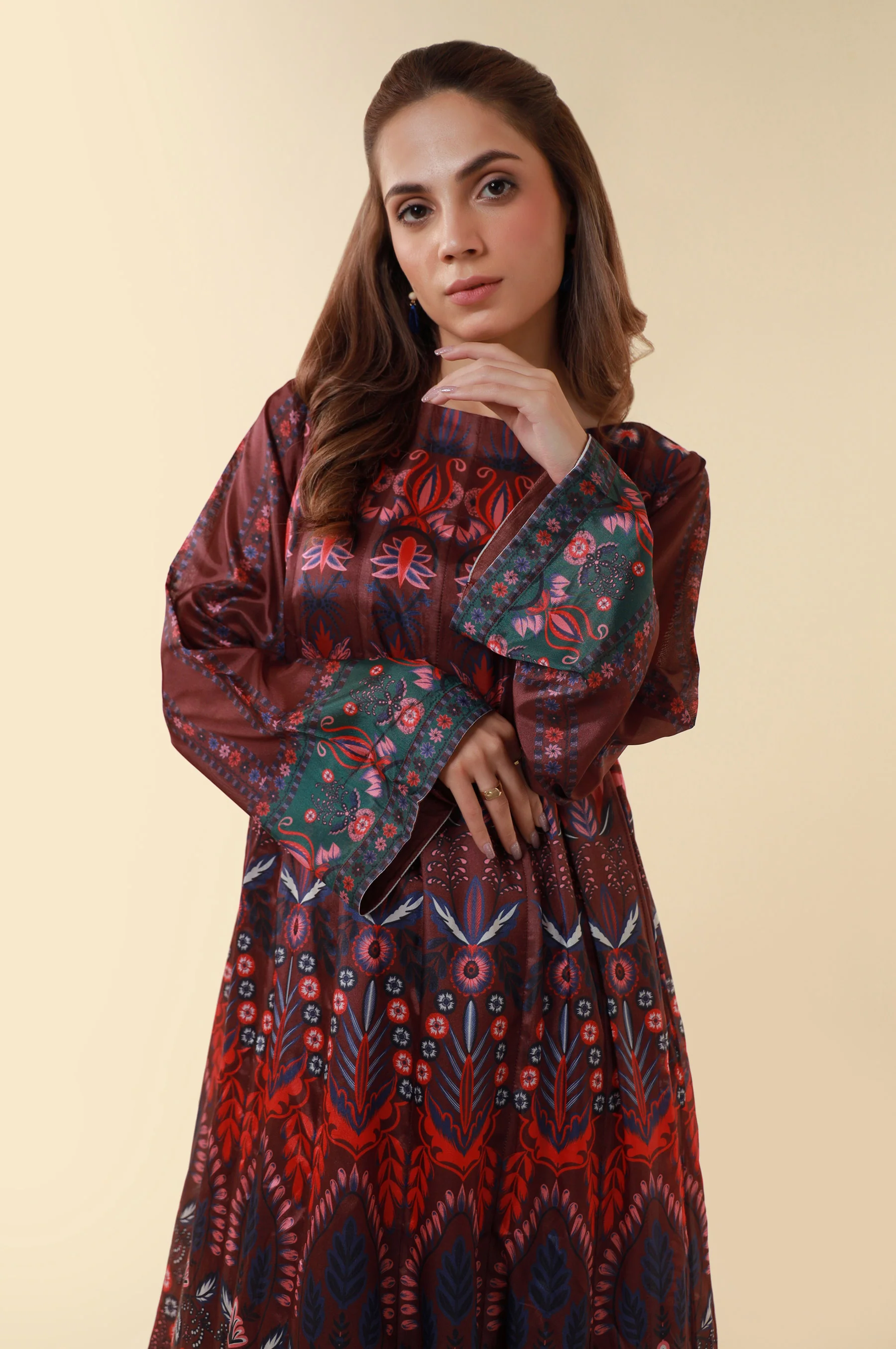 Stitched Printed Silk Maxi - Image 4