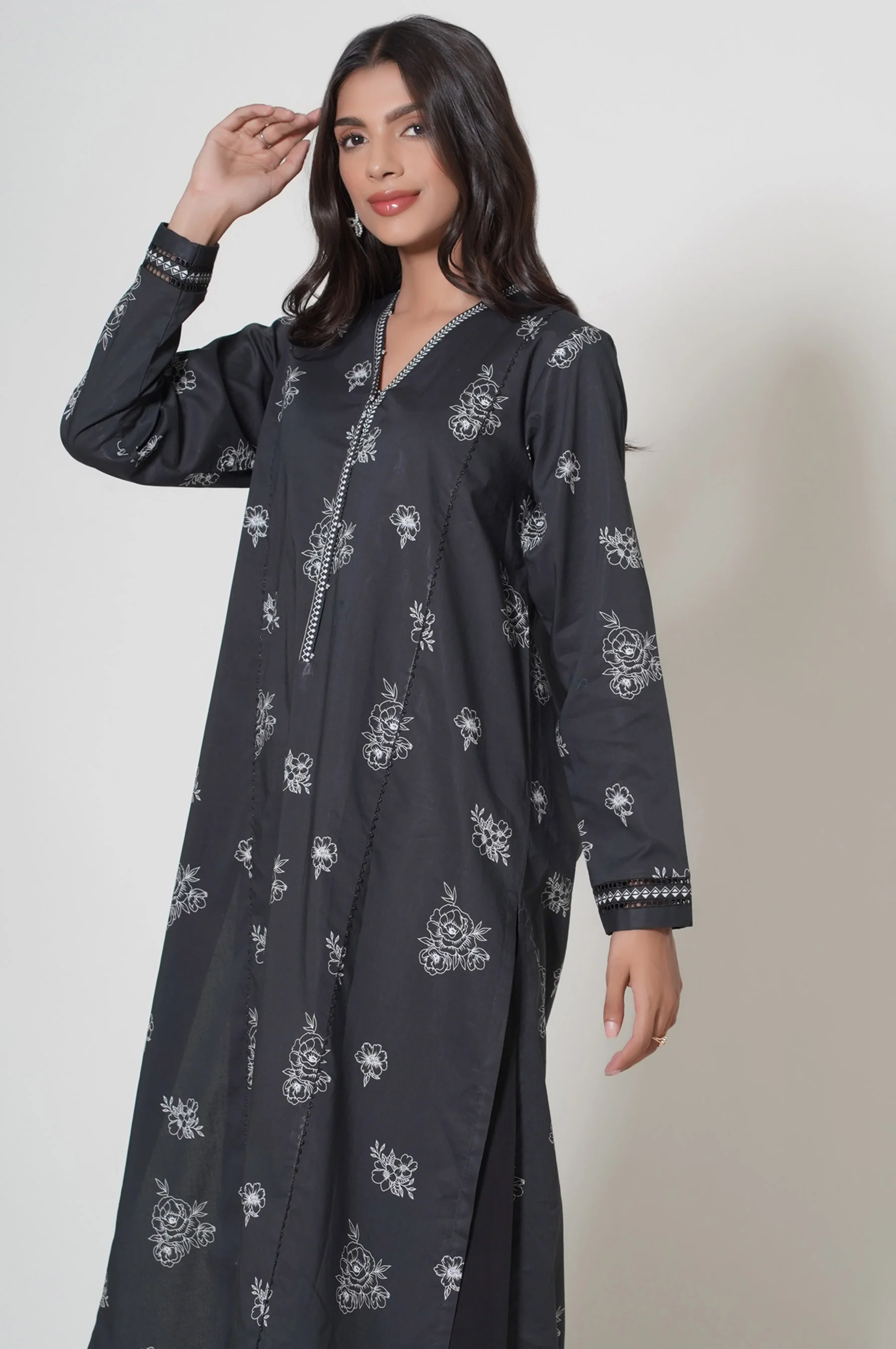 Stitched 1 Piece Puff Print Lawn Shirt - Image 3