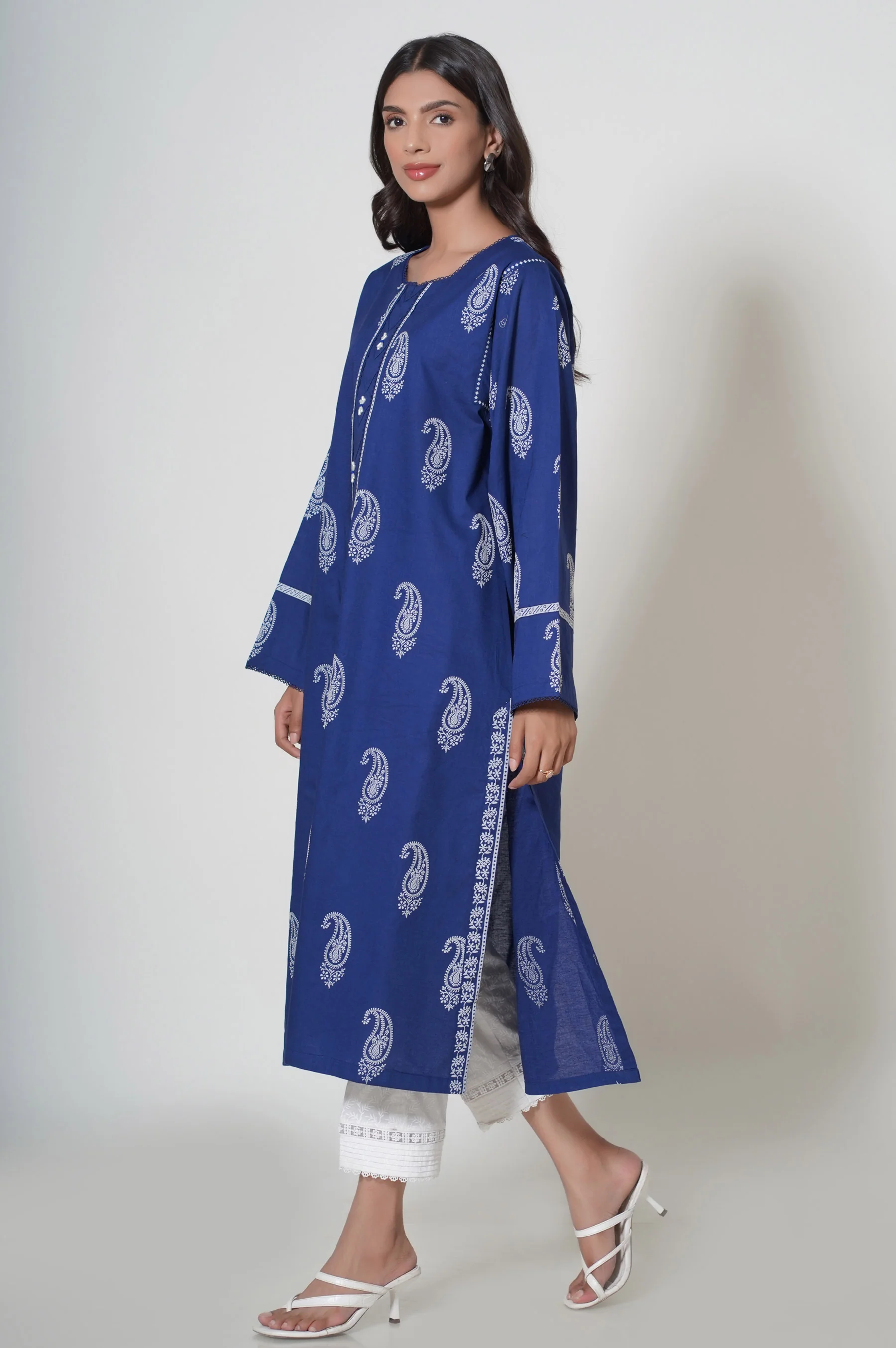 Stitched 1 Piece Puff Printed Cambric Shirt - Image 2