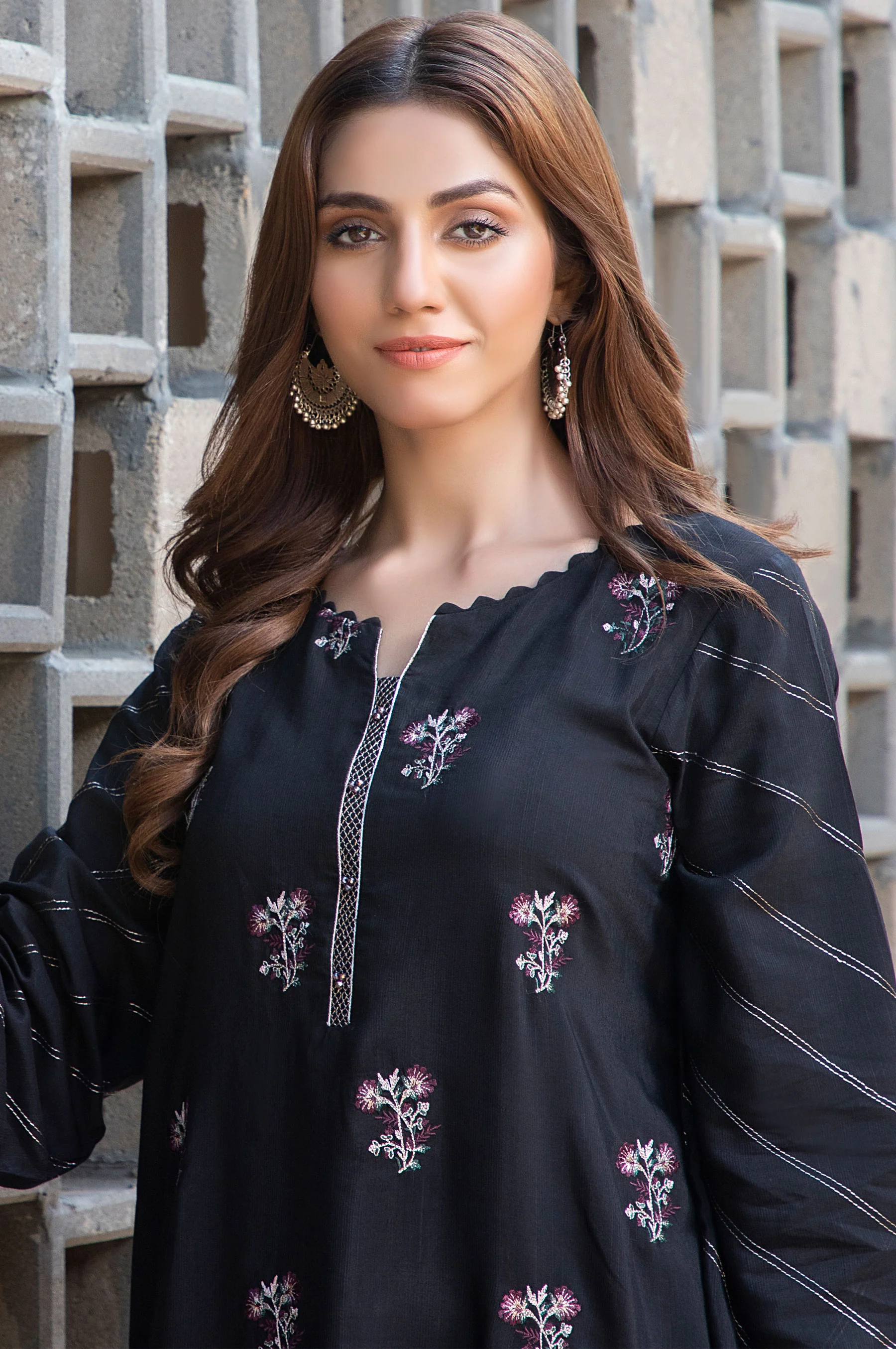 Stitched 1 Piece Raw Silk Embroidered Shirt - Image 3