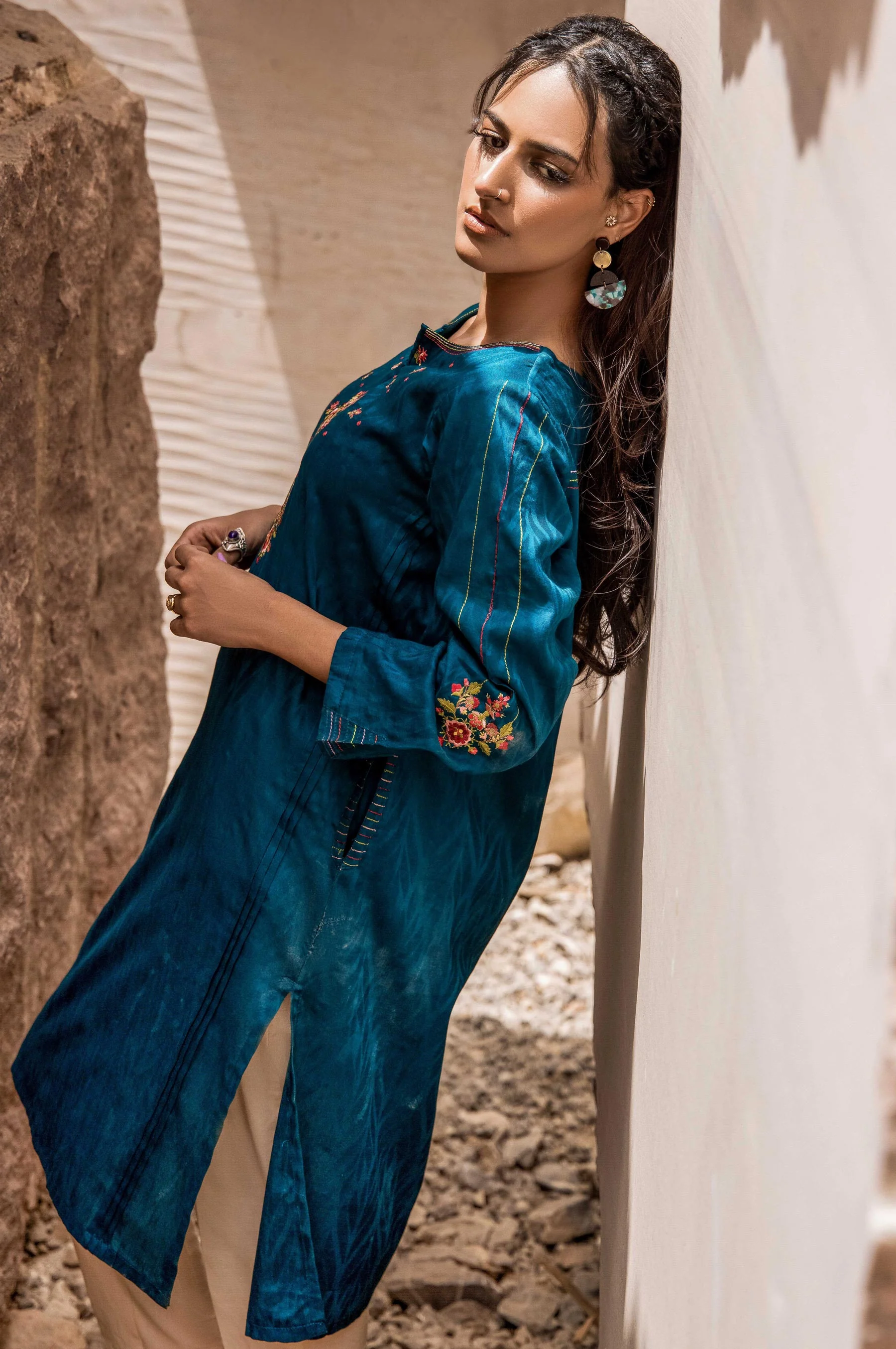 Stitched 1 Piece Embroidered Jacquard Shirt - Image 4
