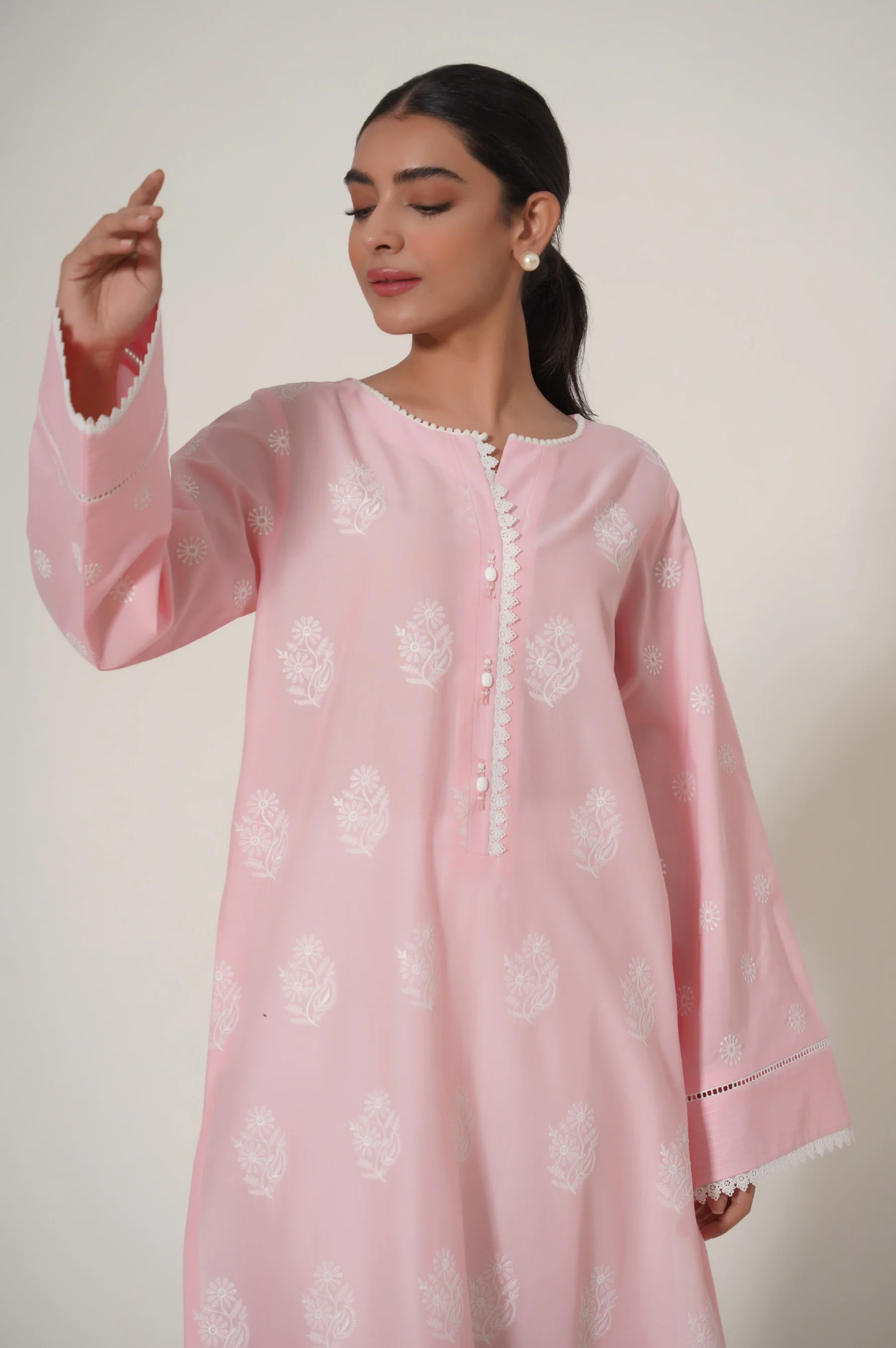 Stitched 1 Piece Chikankari Shirt - Image 2