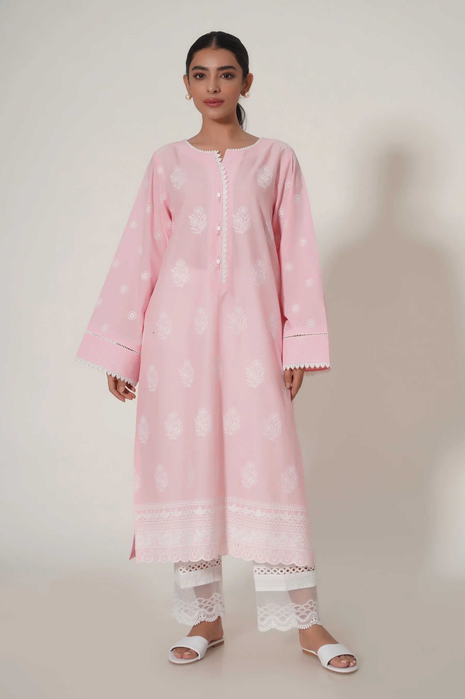 Stitched 1 Piece Chikankari Shirt - Image 3