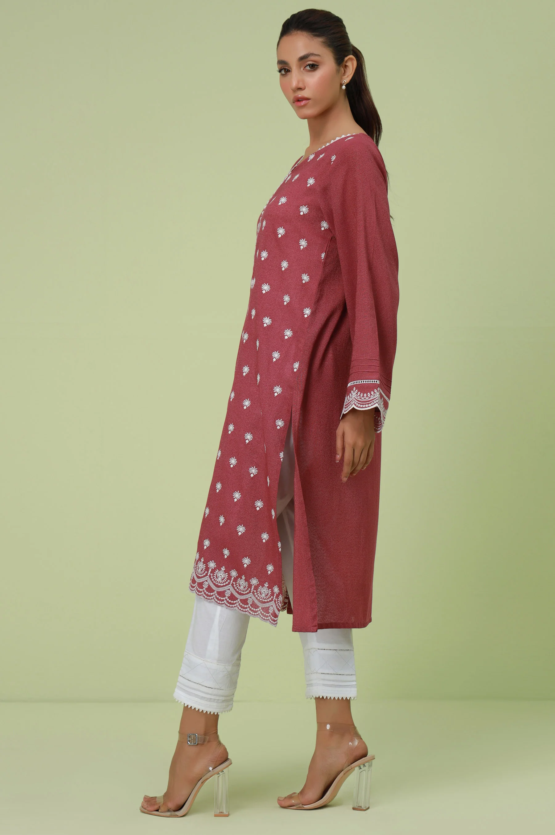 Stitched 1 Piece Textured Lawn Chikankari Embroidered Shirt - Image 3