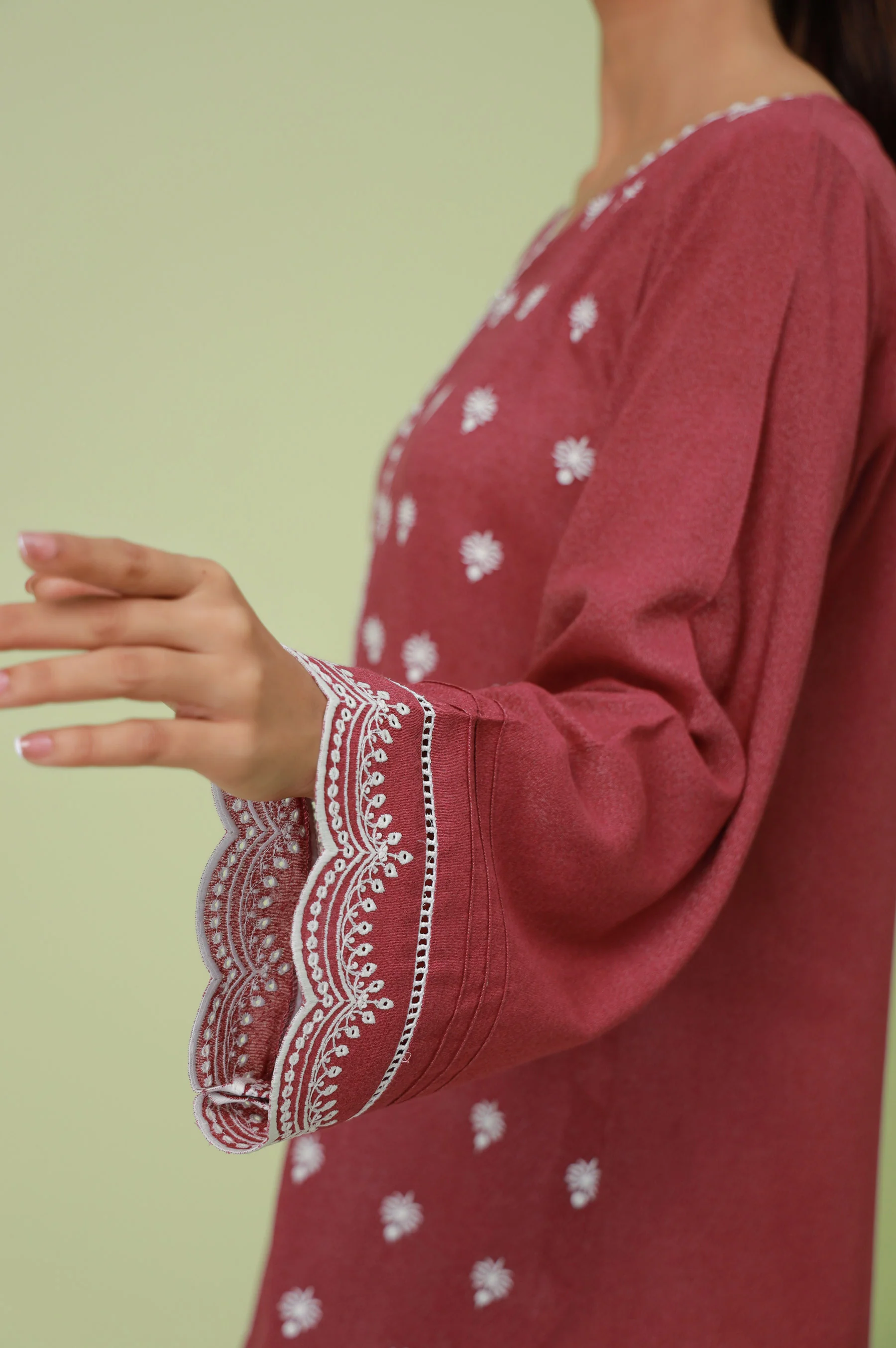 Stitched 1 Piece Textured Lawn Chikankari Embroidered Shirt - Image 5