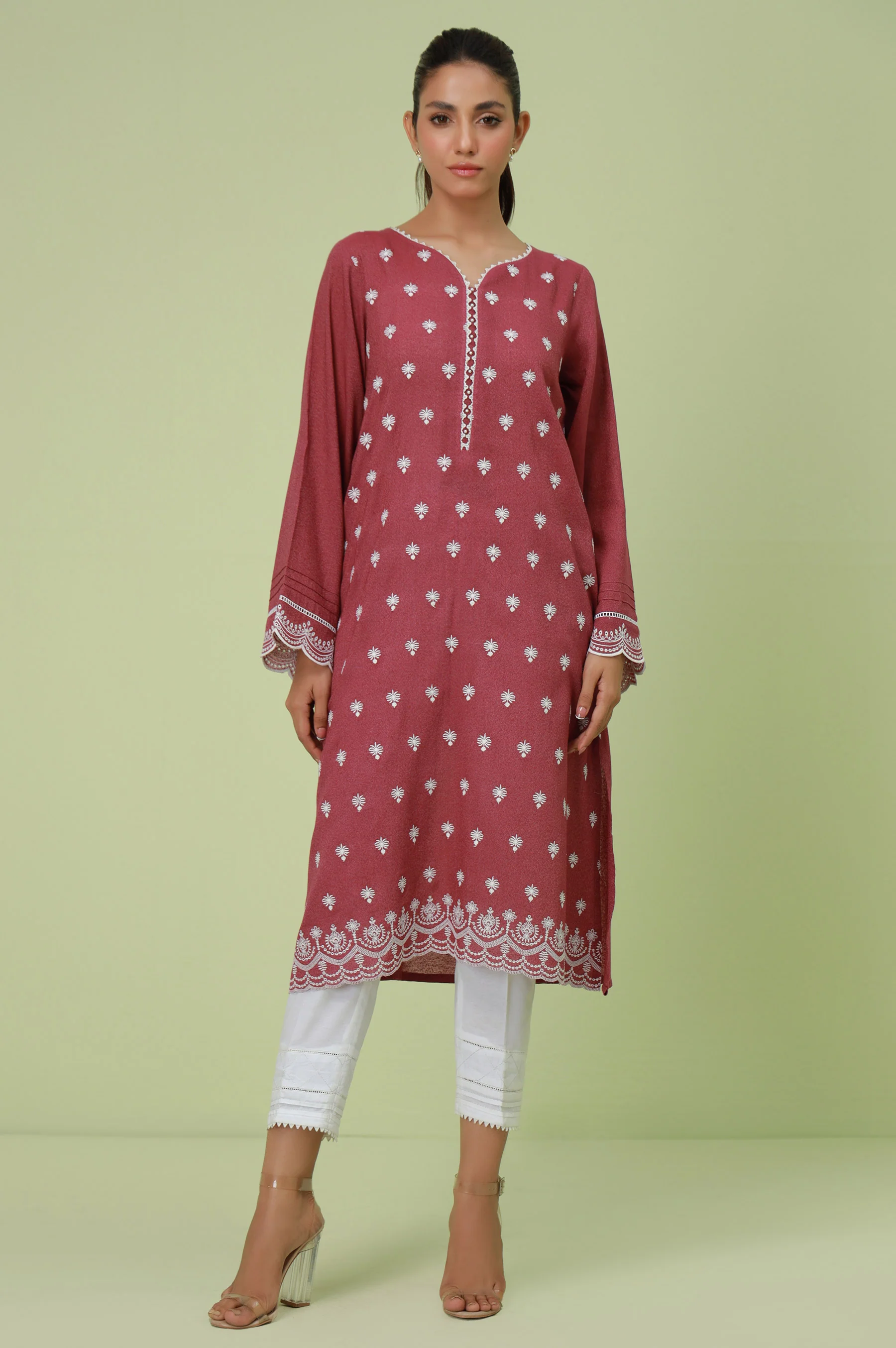 Stitched 1 Piece Textured Lawn Chikankari Embroidered Shirt - Image 6