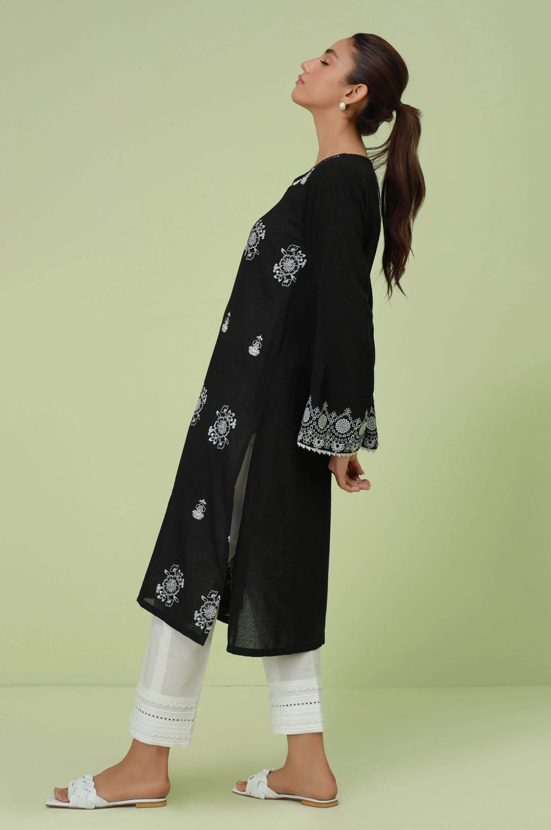 Stitched 1 Piece Textured Lawn Chikankari Embroidered Shirt - Image 2