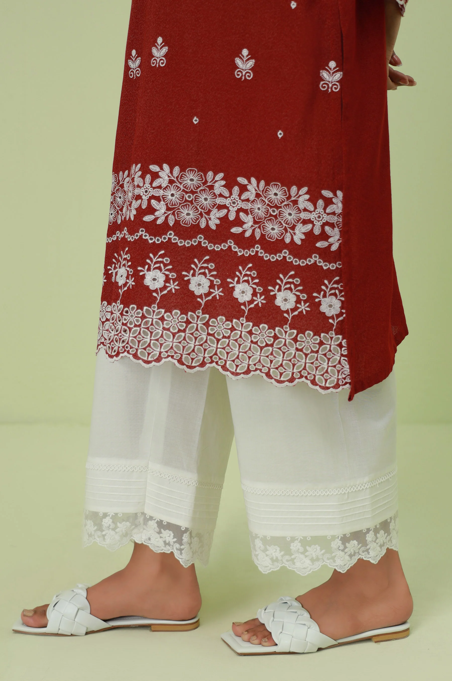 Stitched 1 Piece Textured Lawn Chikankari Embroidered Shirt - Image 7