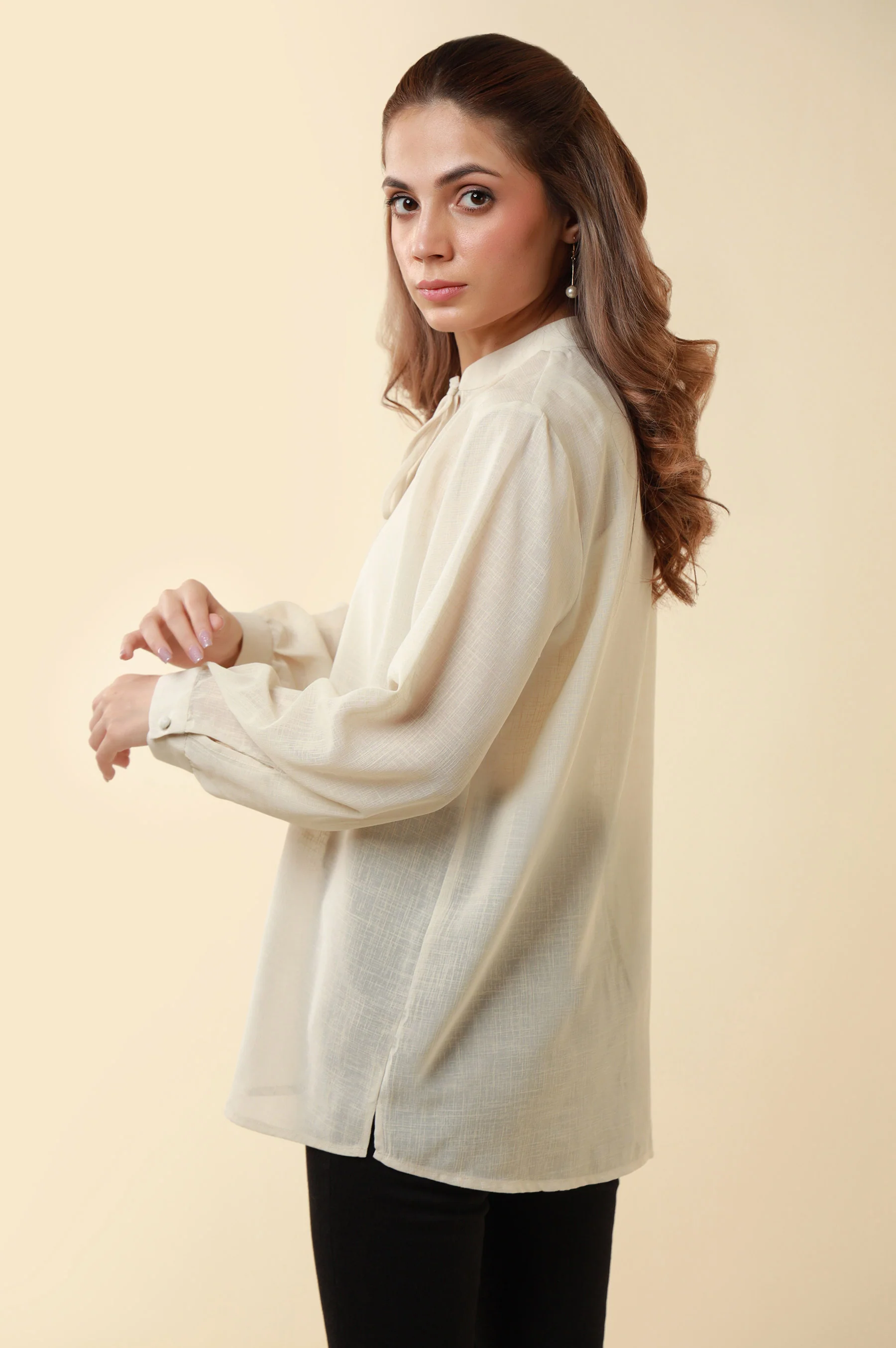 Zeen Western Slub Georgette Top - Image 4