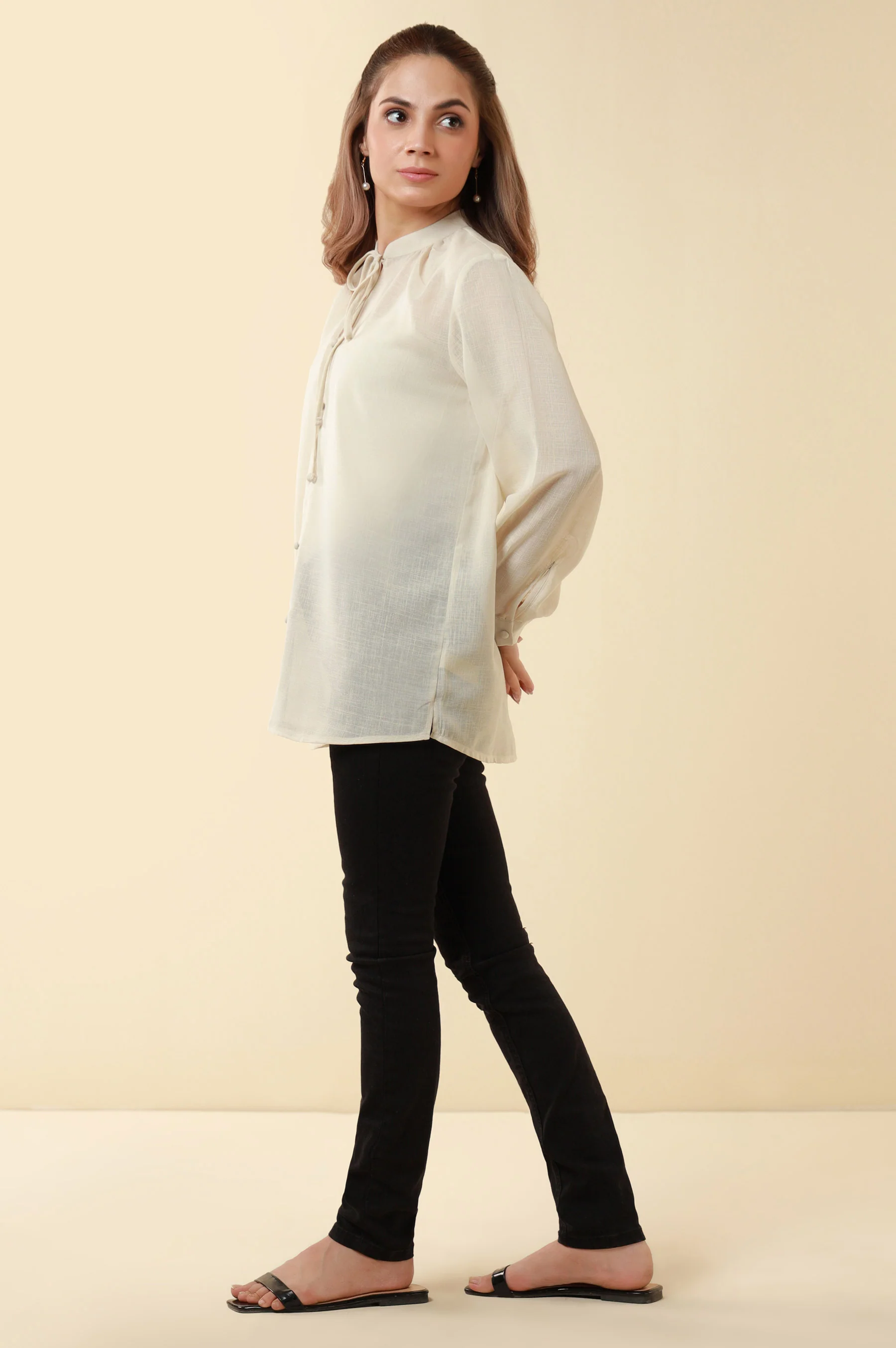 Zeen Western Slub Georgette Top - Image 5