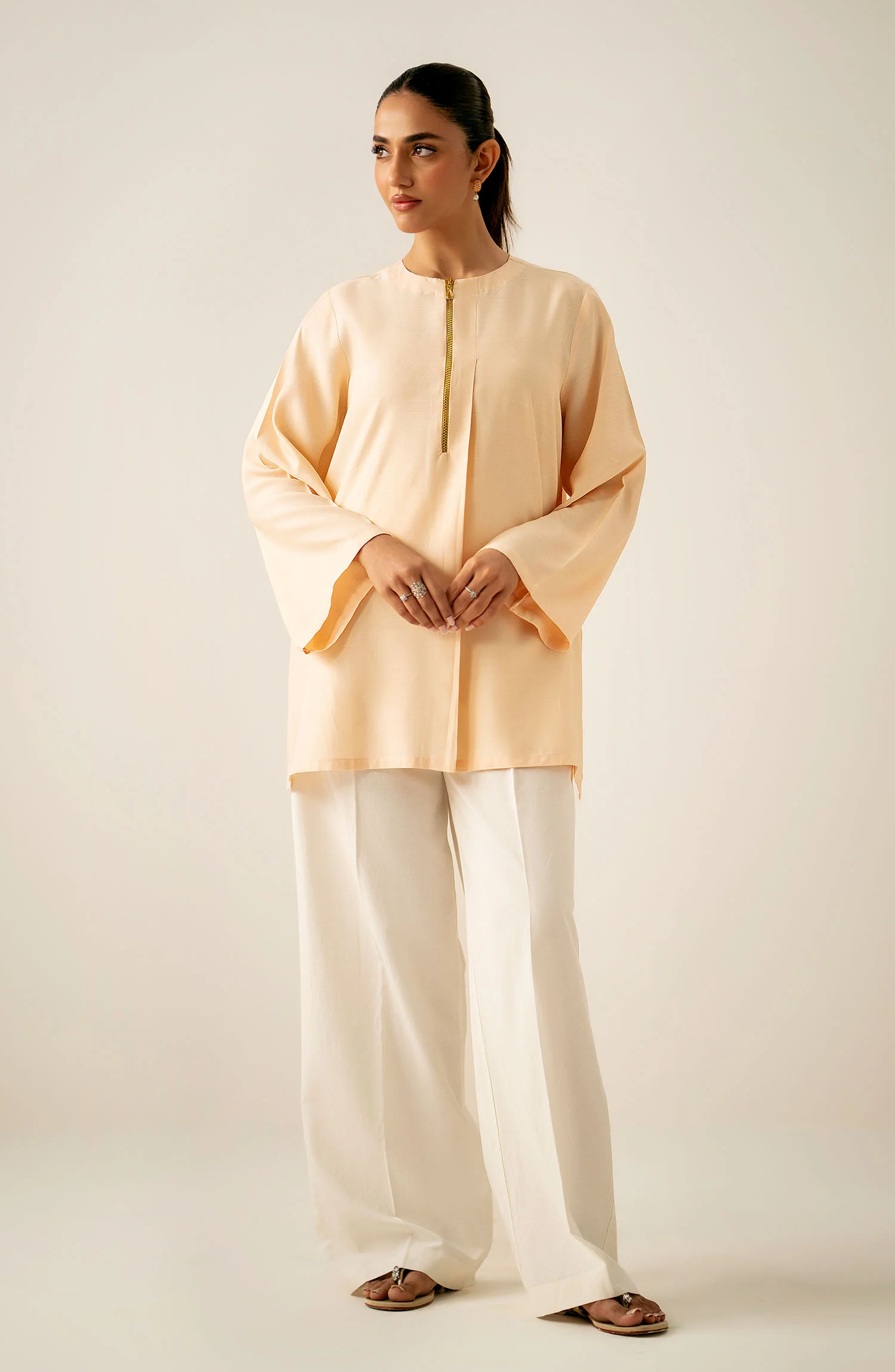 Zeen Western Raw Silk Top - Image 2