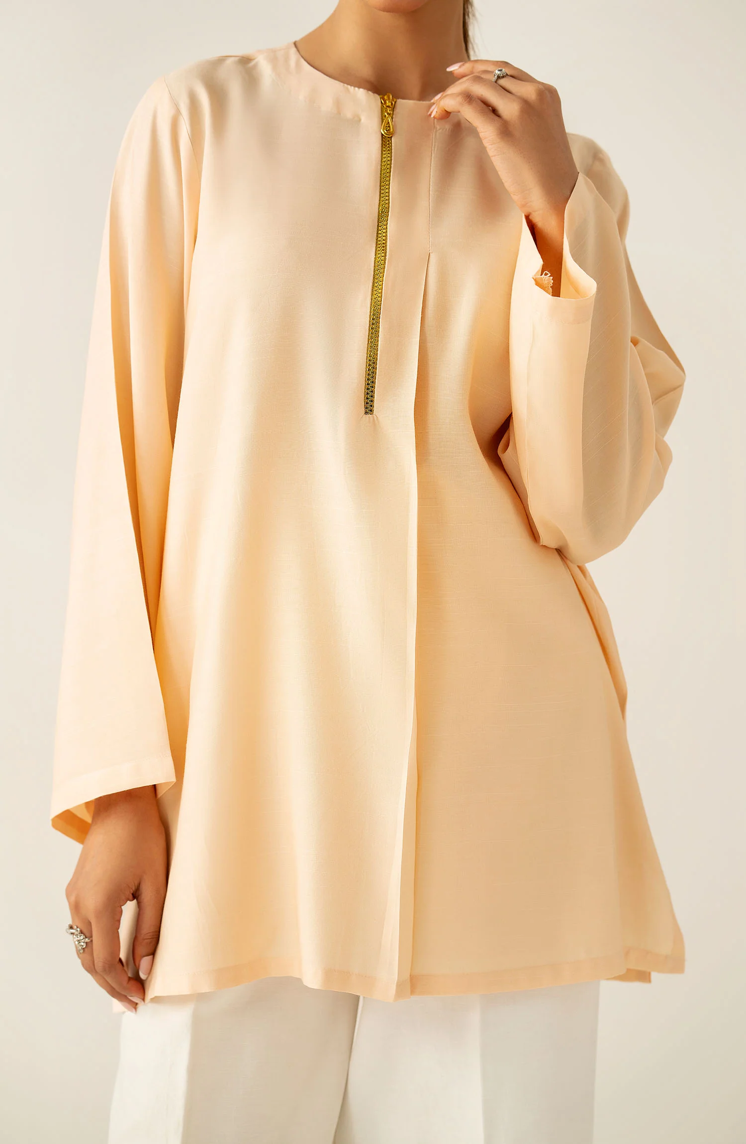Zeen Western Raw Silk Top - Image 3