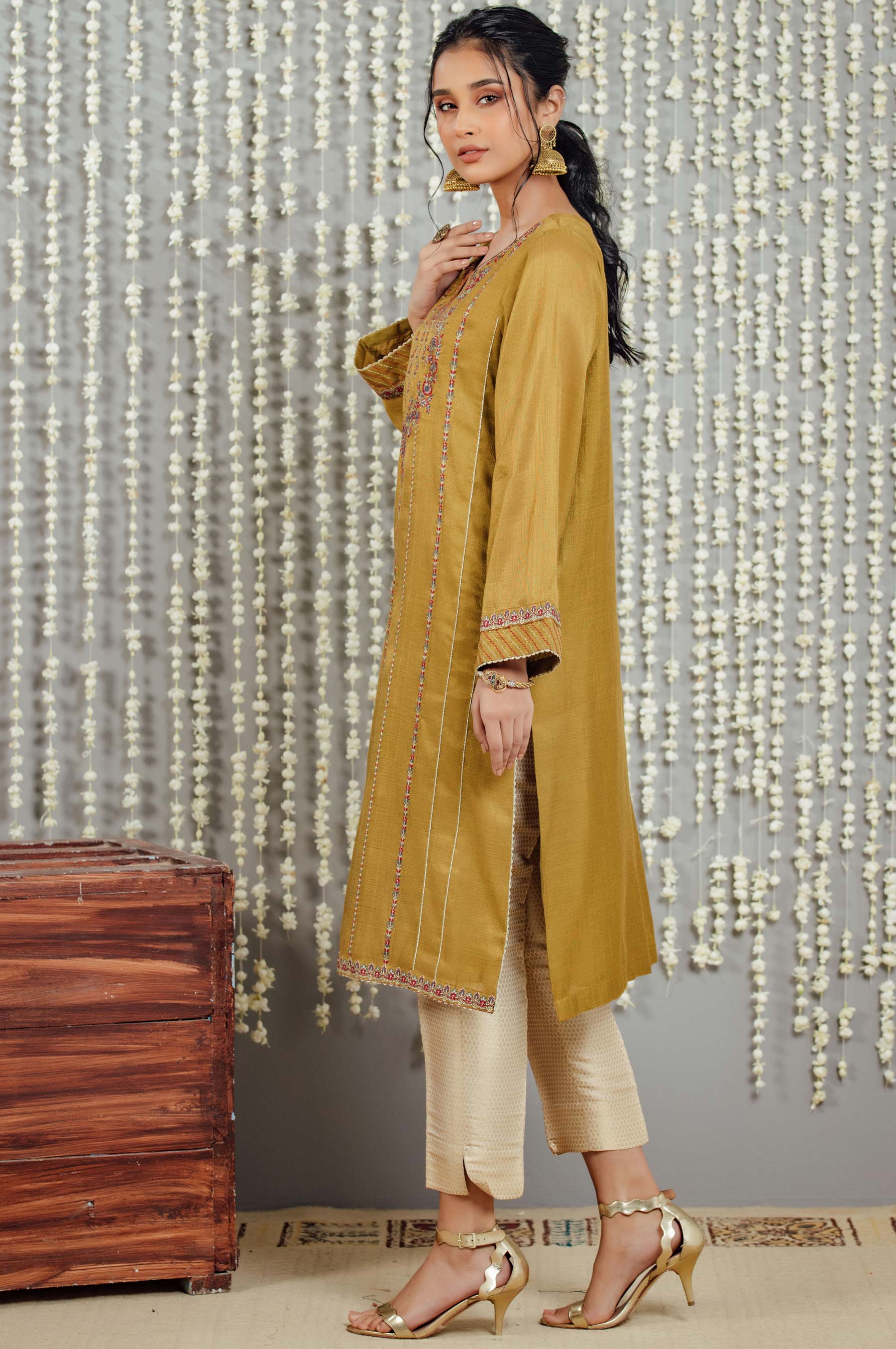 Stitched 1 Piece Staple Mysuri Embroidered Shirt - Image 4