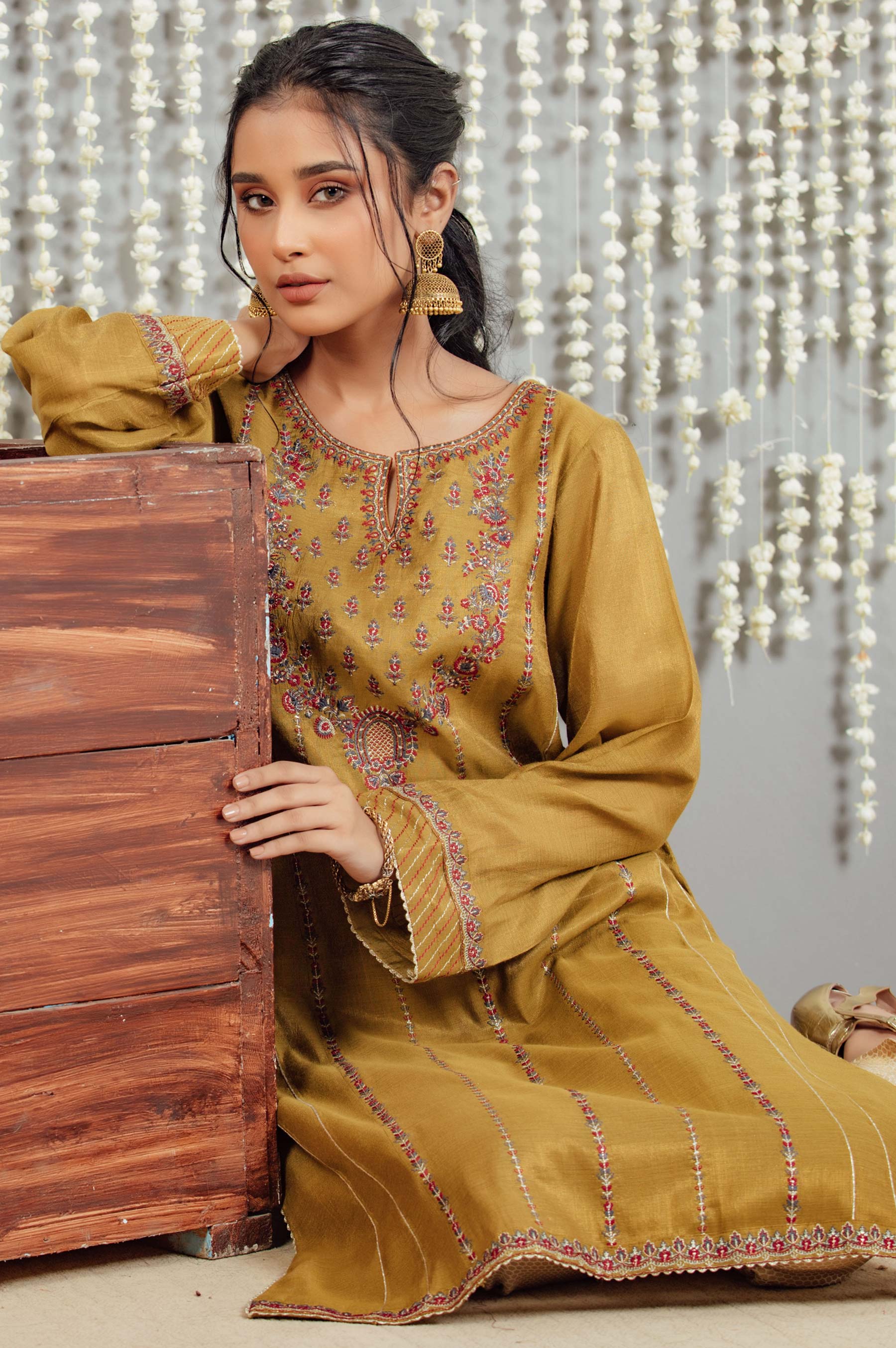 Stitched 1 Piece Staple Mysuri Embroidered Shirt - Image 5