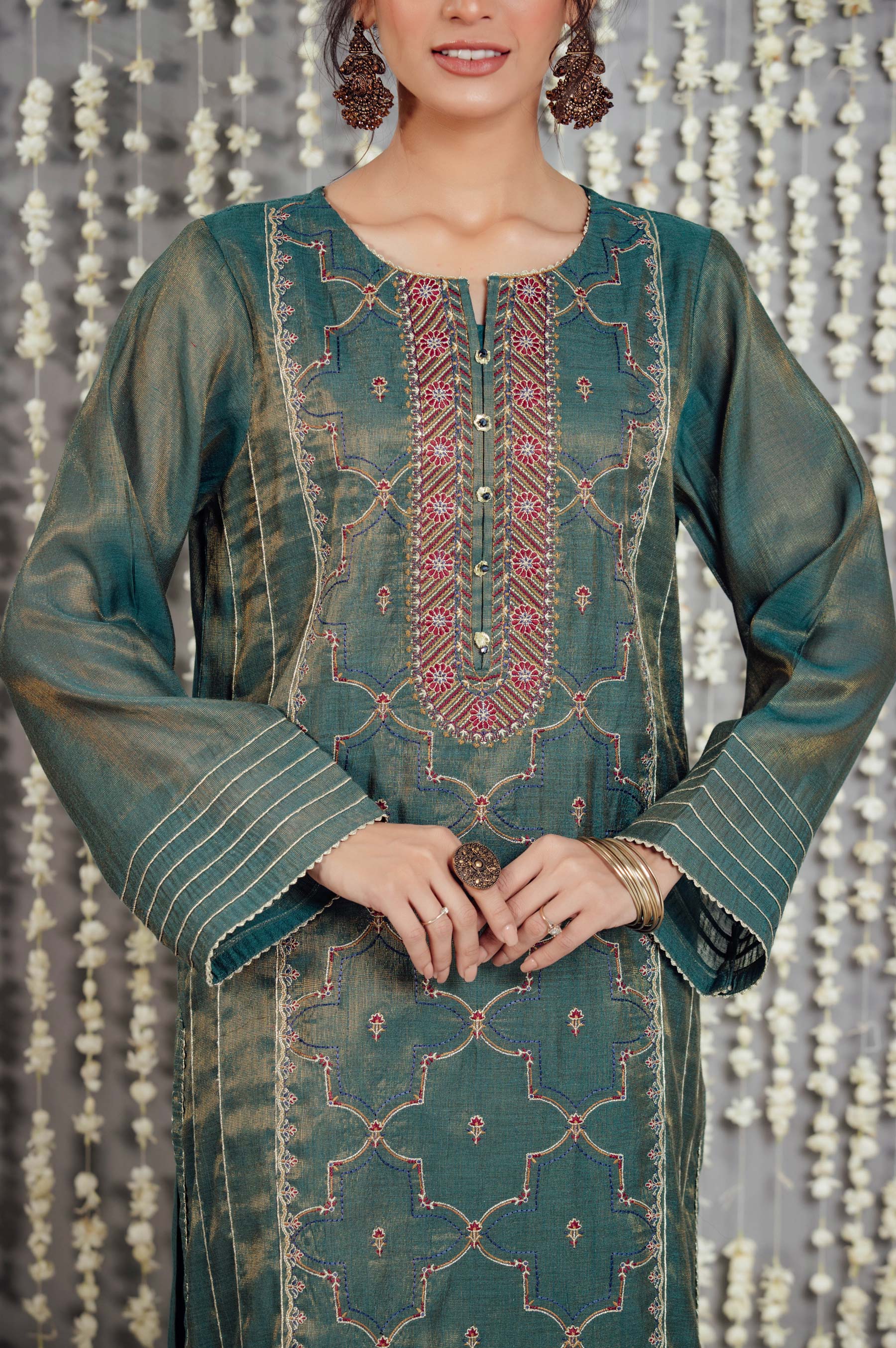 Stitched 1 Piece Staple Mysuri Embroidered Shirt - Image 5