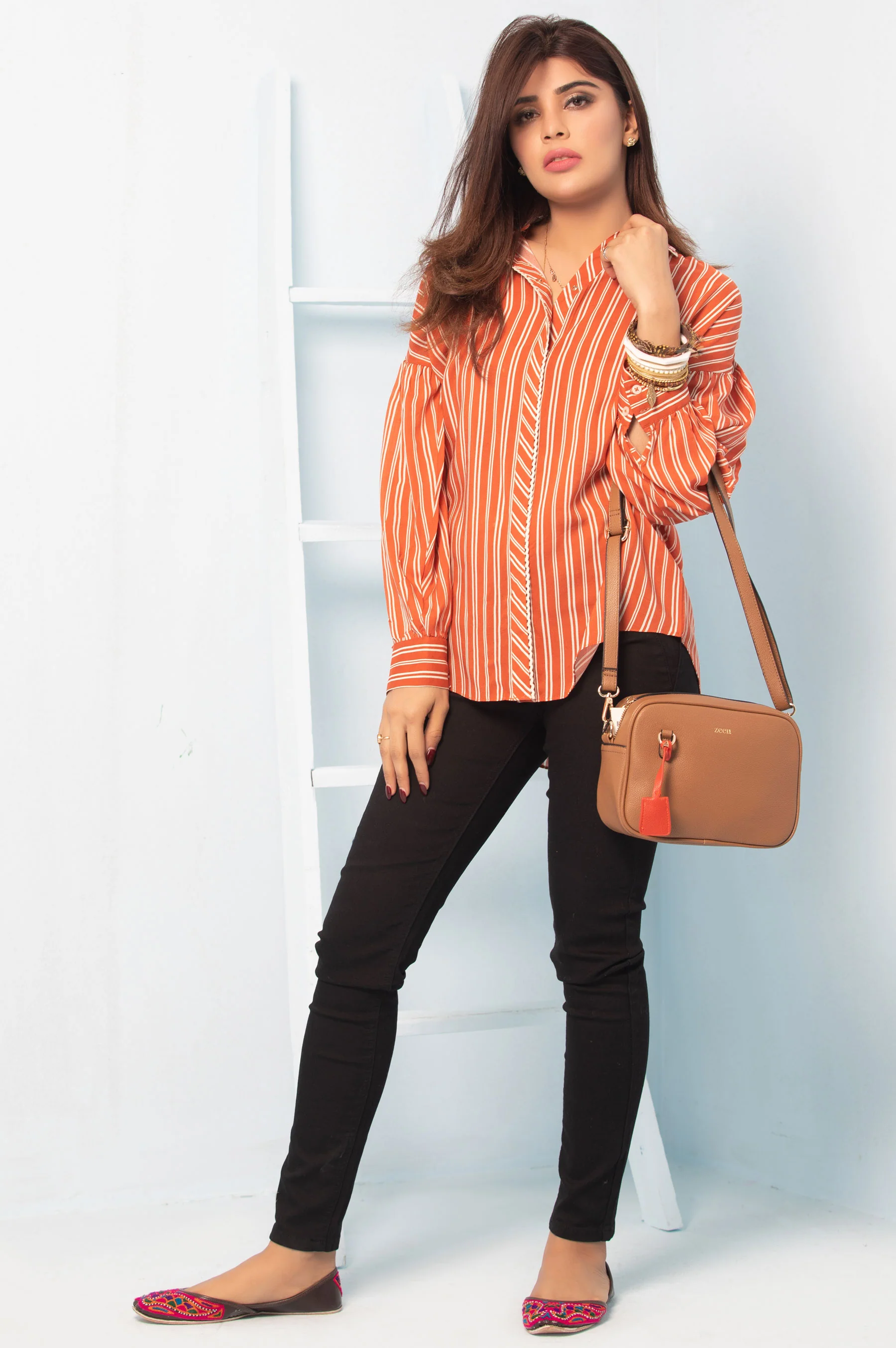 Stitched 1 Piece Stripes Linen Shirt - Image 3