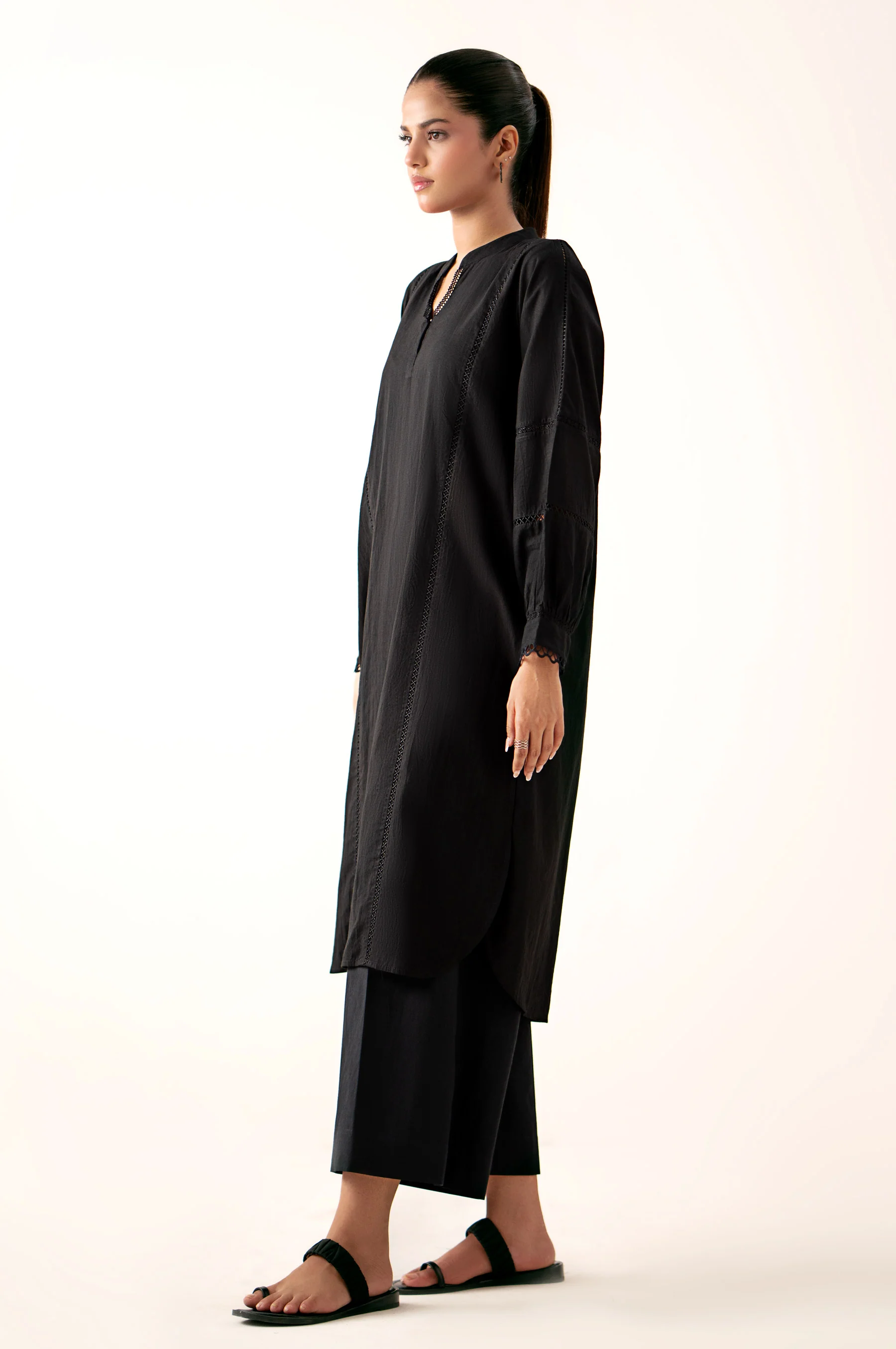 Stitched 1 Piece Stylized Cambric Shirt - Image 2