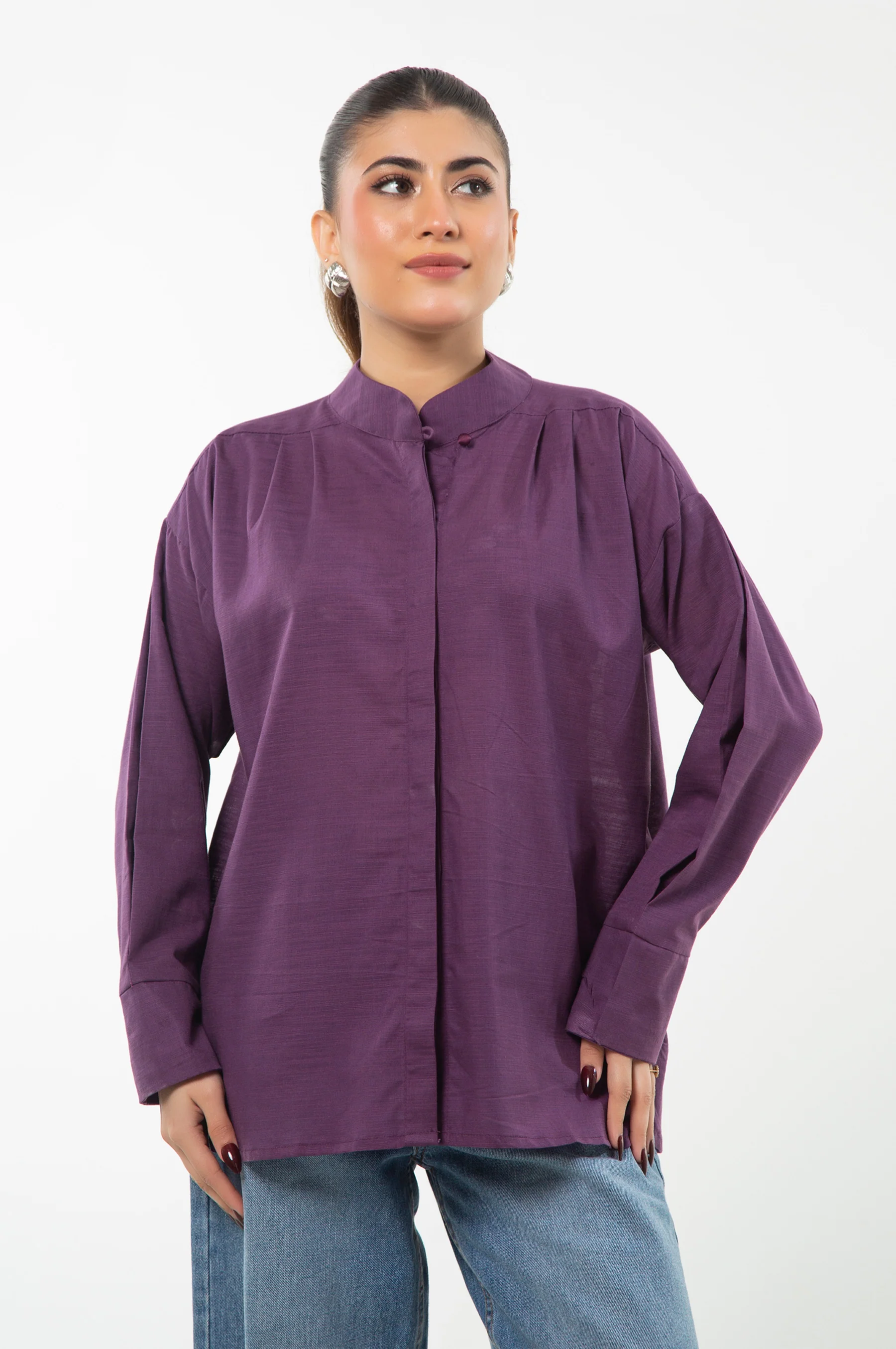 Stitched 1 Piece Stylized Yarn Dyed Shirt - Image 3