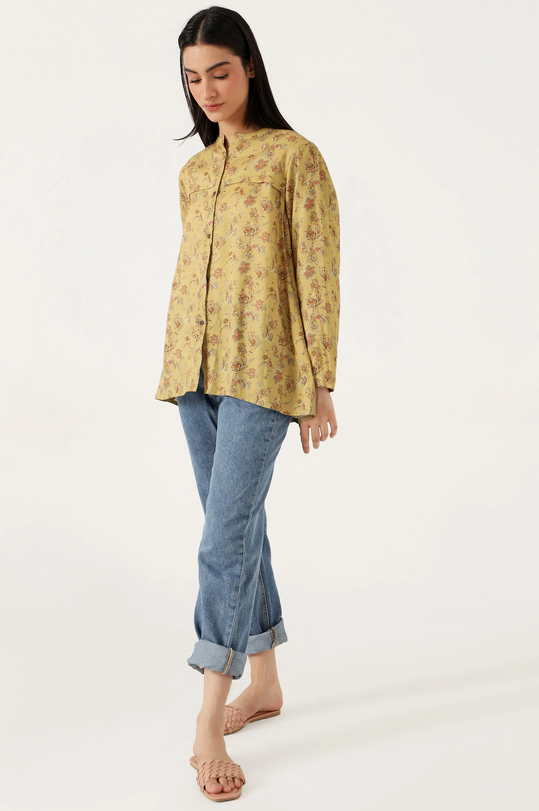 Stitched 1 Piece Tencel Printed Top - Image 4