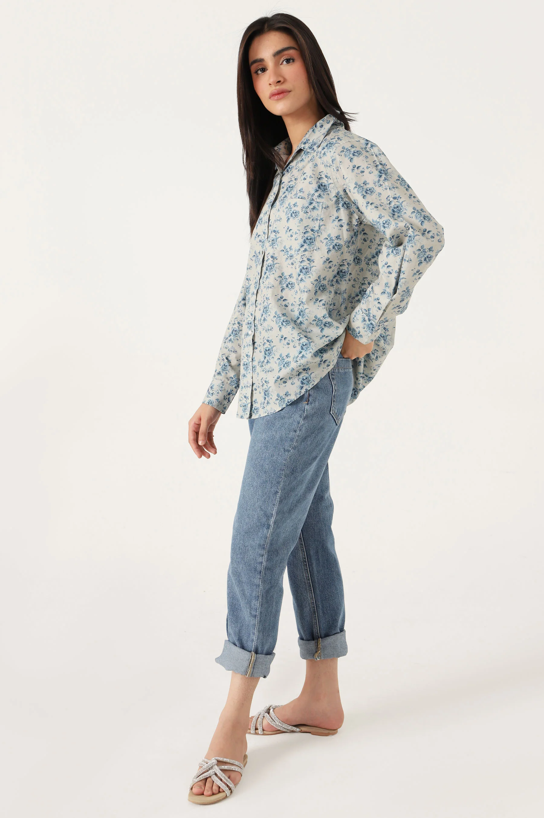 Stitched 1 Piece Tencel Printed Top - Image 3
