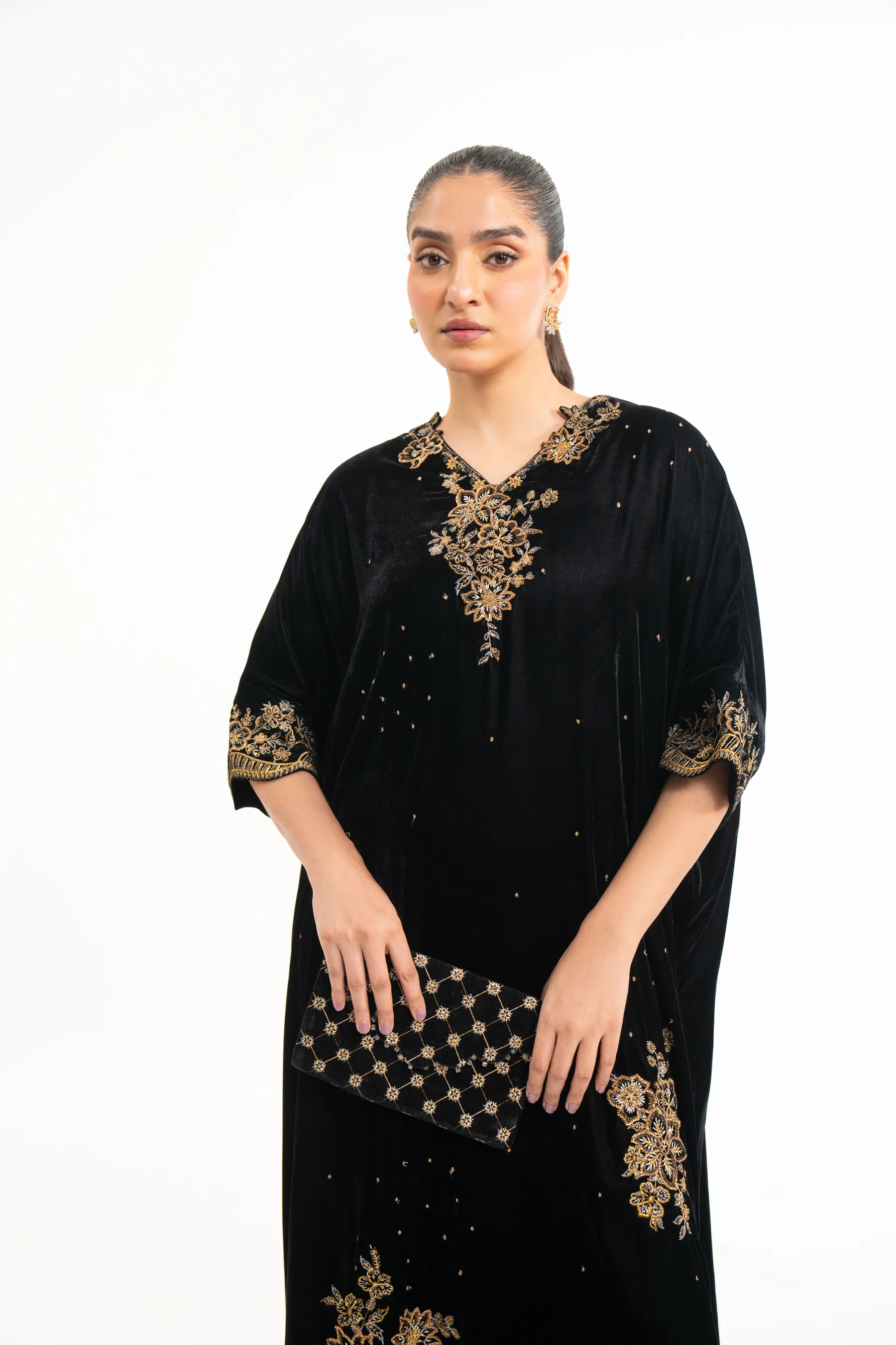 EMBROIDERED VELVET KAFTAN - Image 3