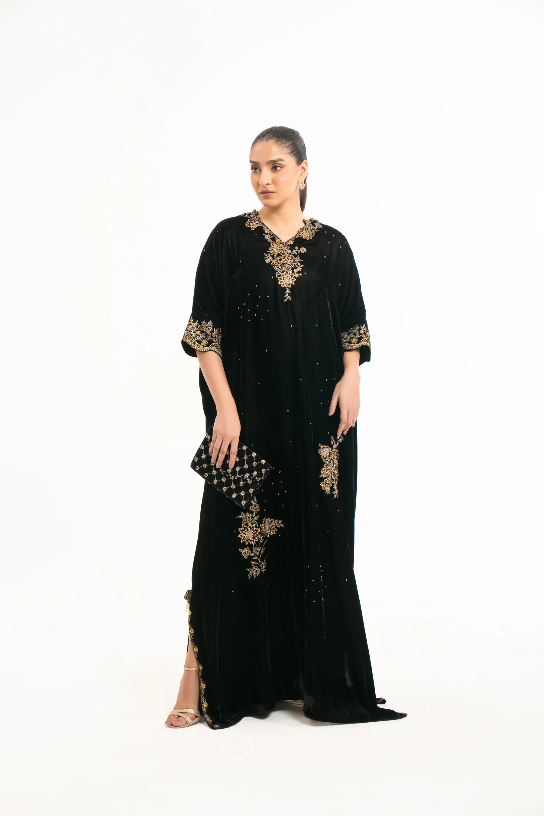 EMBROIDERED VELVET KAFTAN - Image 6