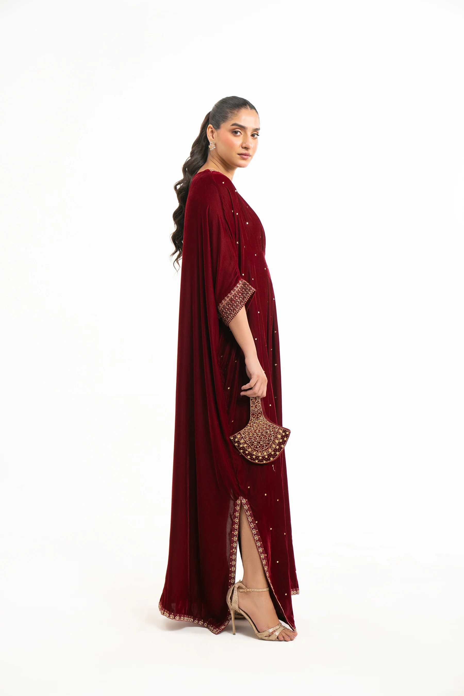 EMBROIDERED VELVET KAFTAN - Image 4