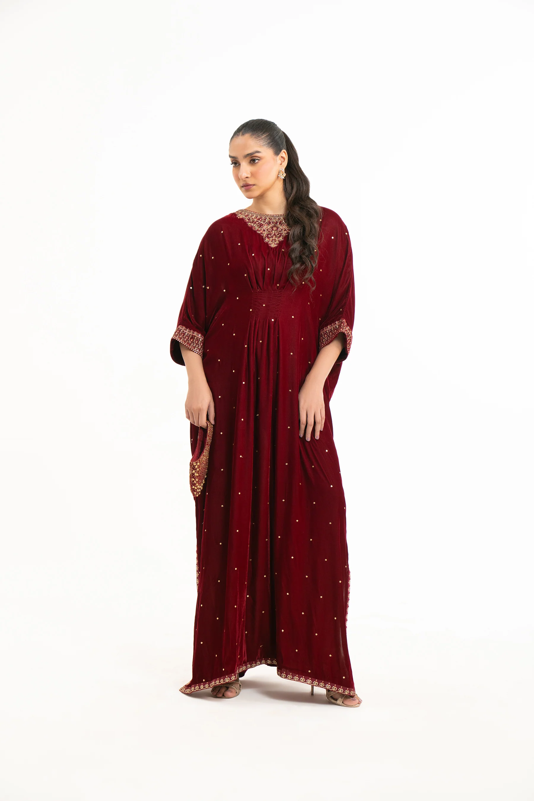 EMBROIDERED VELVET KAFTAN - Image 5