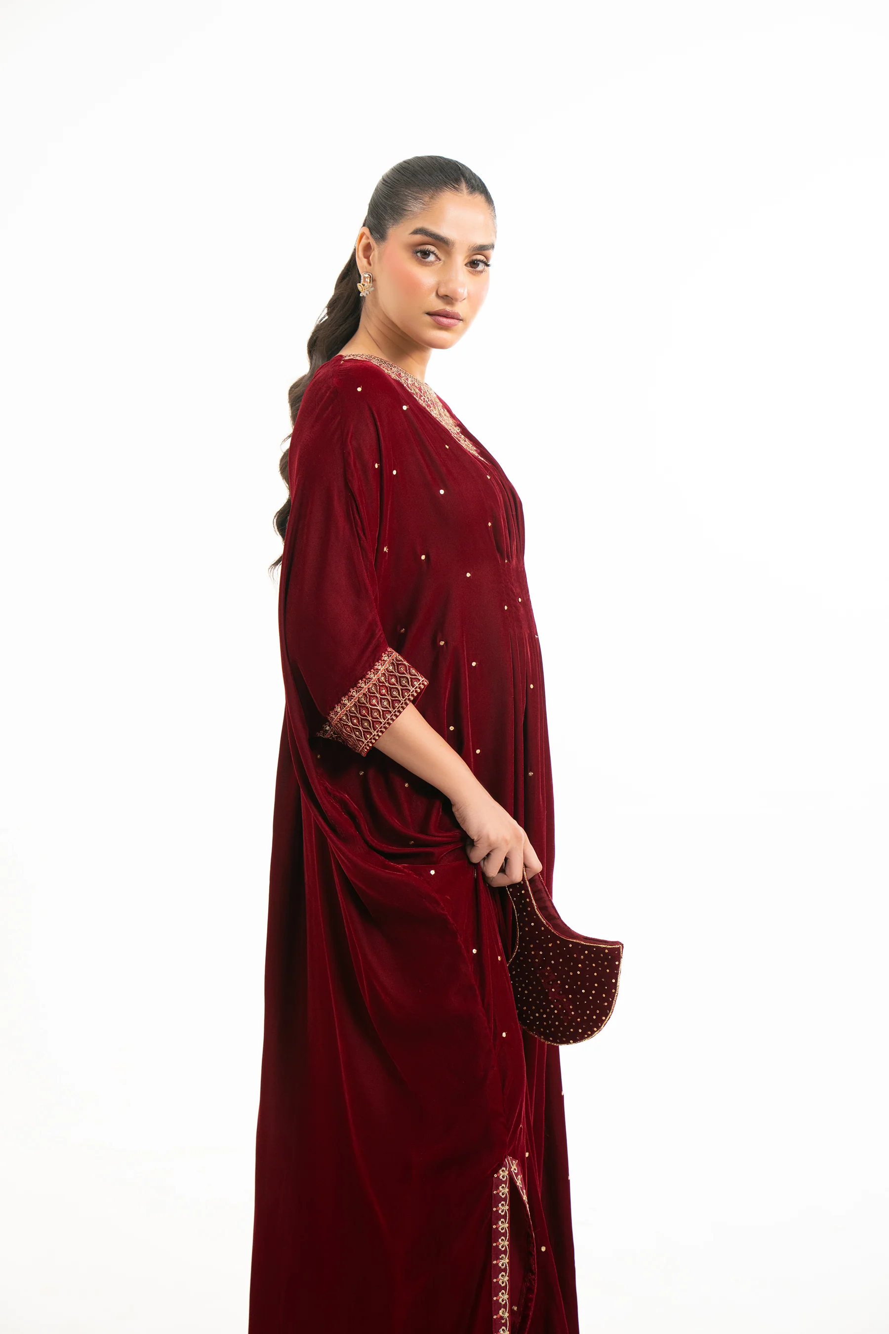 EMBROIDERED VELVET KAFTAN - Image 7