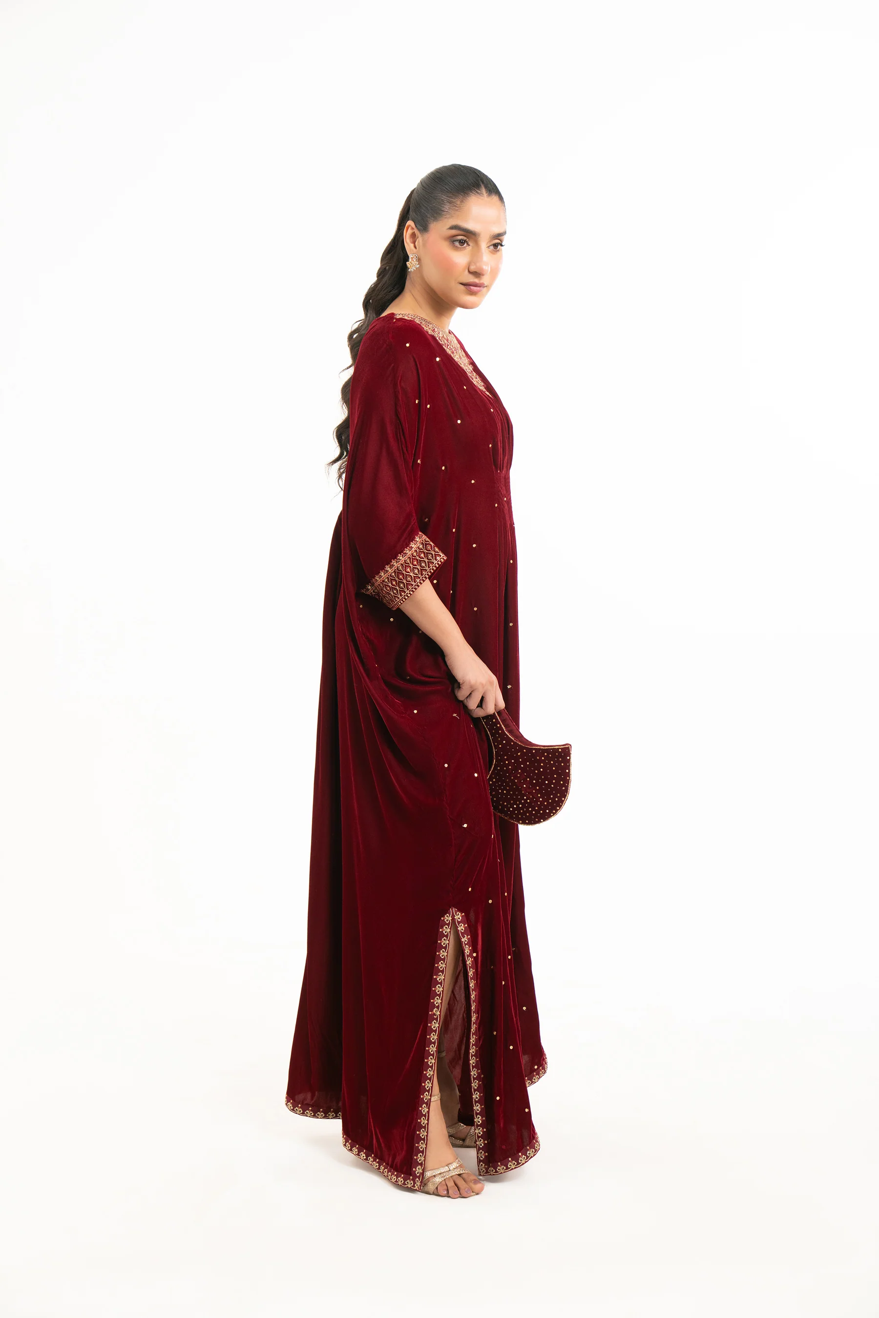 EMBROIDERED VELVET KAFTAN - Image 8